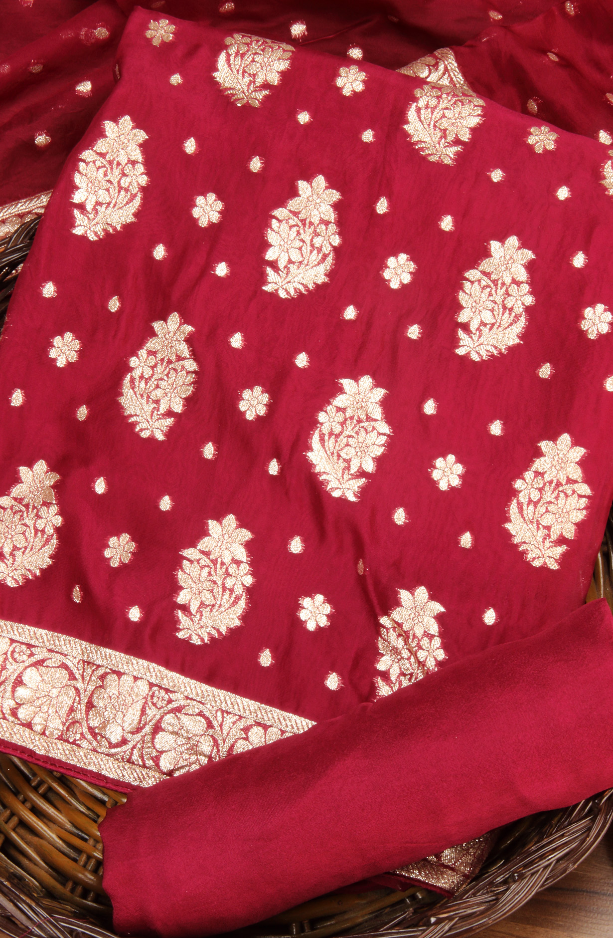 Wine Festive Wear Beautiful Organza Salwar Kameez with Dupatta - 797-SCT-A