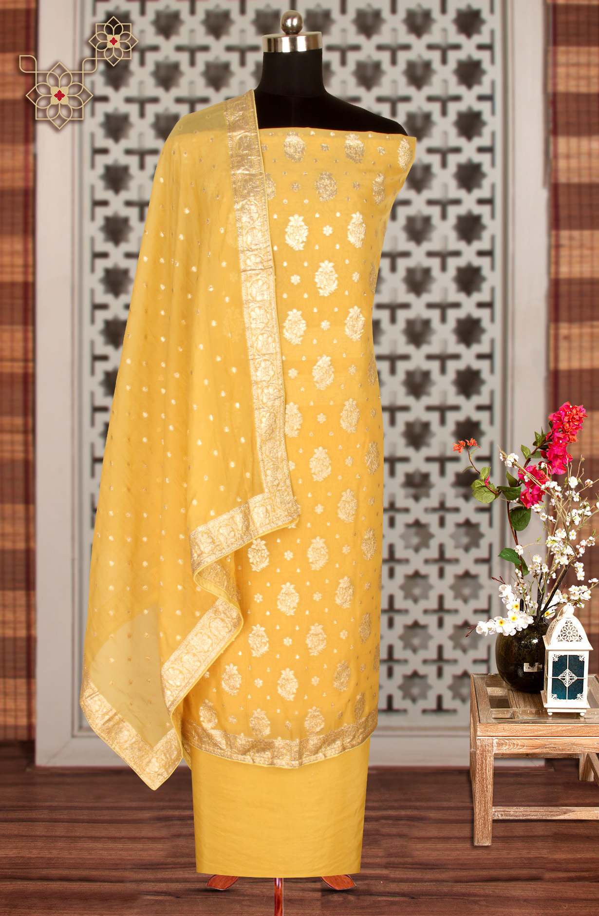 Yellow Festive Wear Beautiful Organza Salwar Kameez with Dupatta - 797-SCT-C