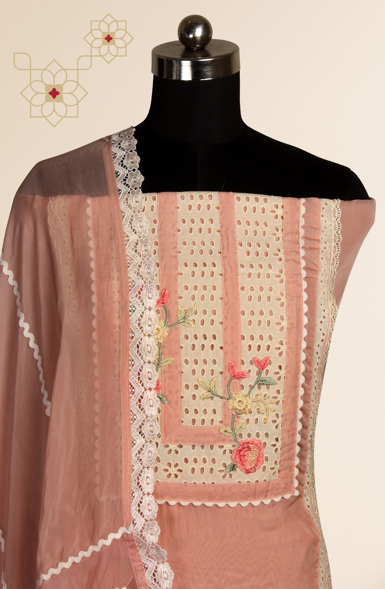 Exclusive Peach Designer Organza Salwar Suit with Dupatta - 797-WEA251-1A