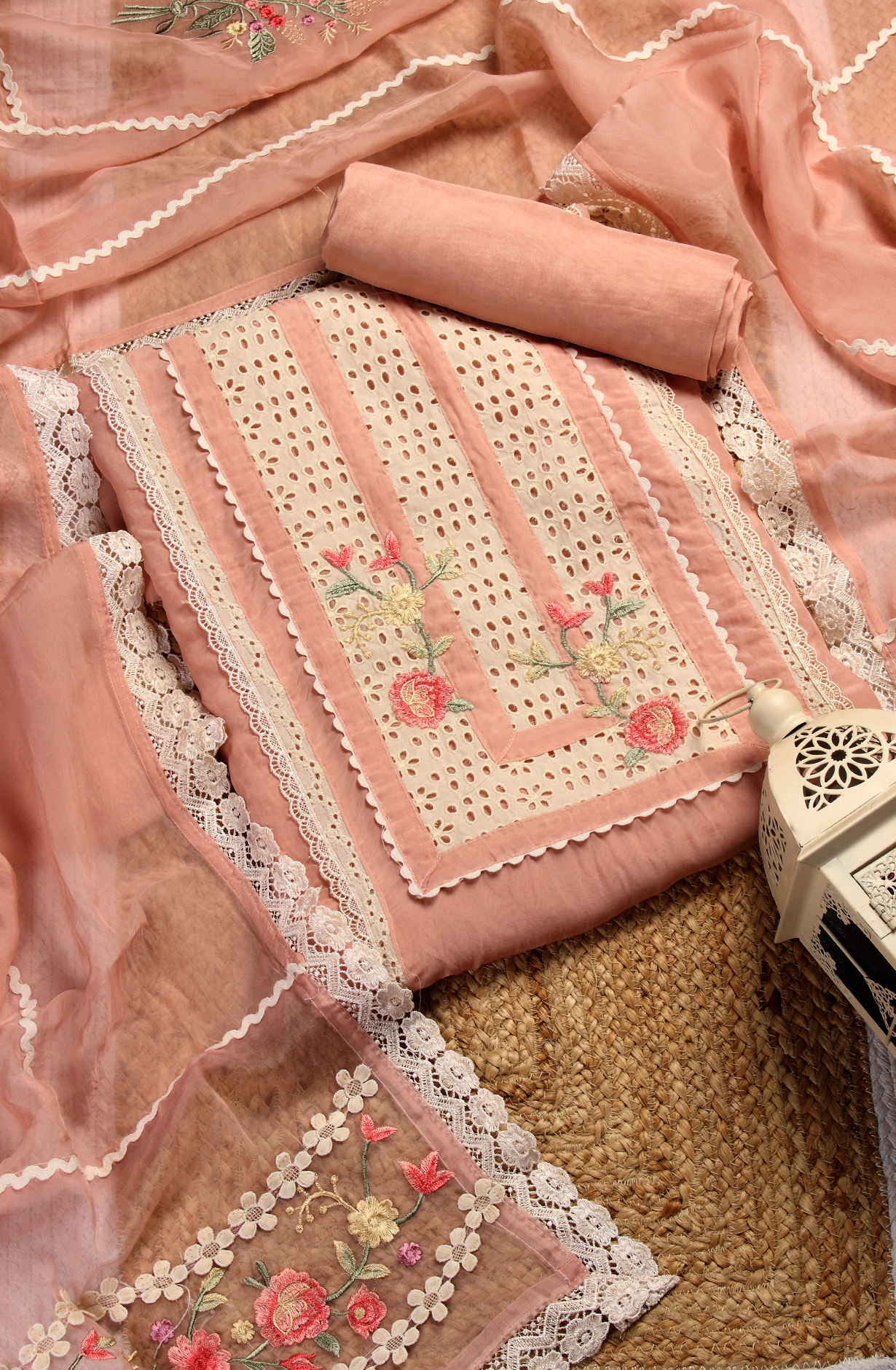 Exclusive Peach Designer Organza Salwar Suit with Dupatta - 797-WEA251-1A