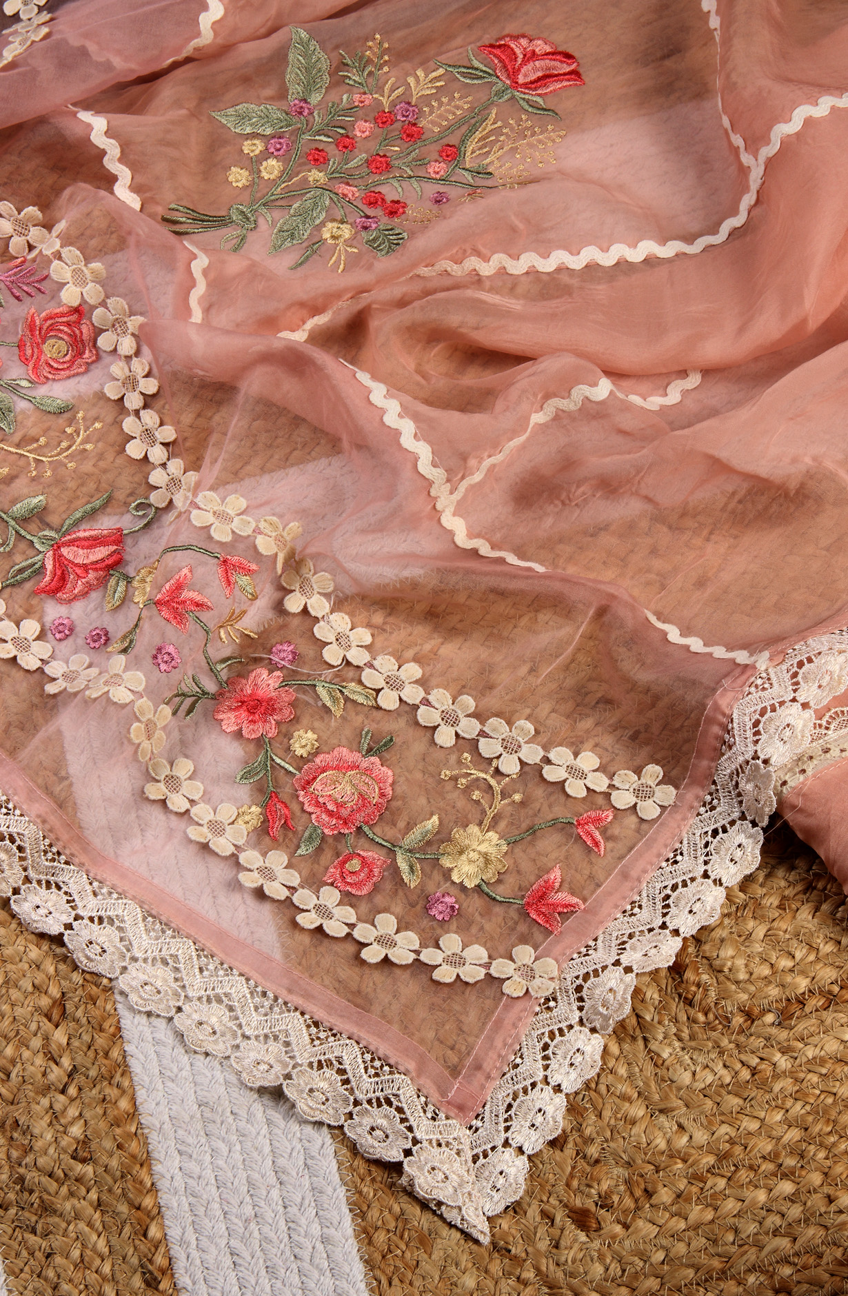 Exclusive Peach Designer Organza Salwar Suit with Dupatta - 797-WEA251-1A