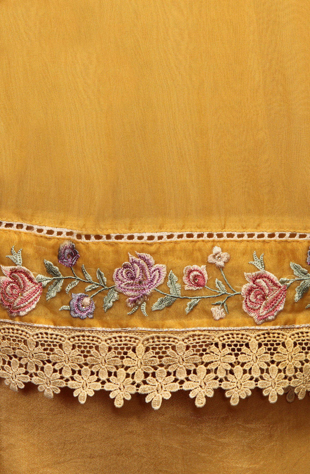 Mustard Organza Designer Partywear Embroidered Salwar Kameez - 797-WEA264E