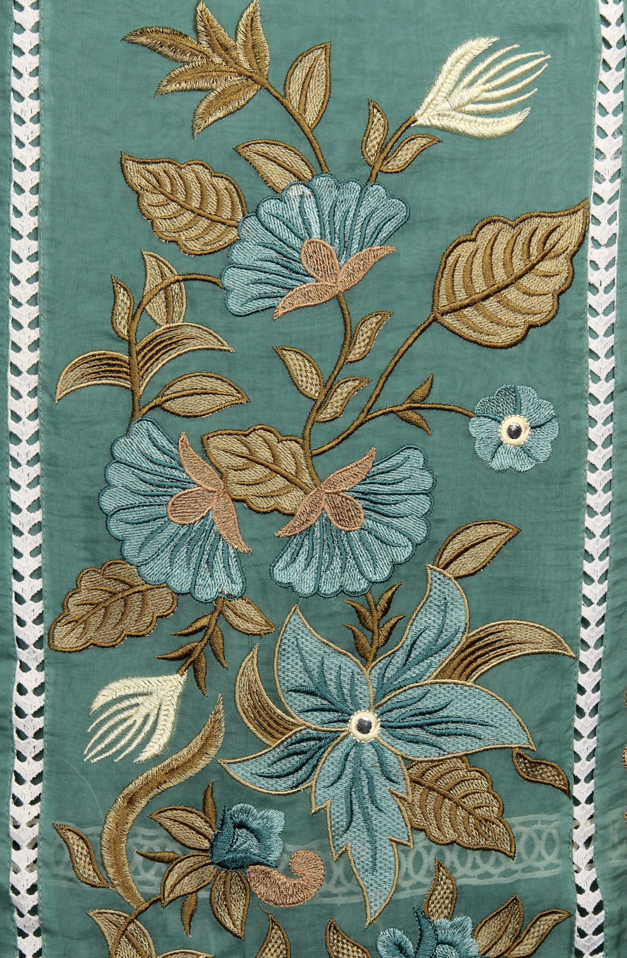 Teal Organza Designer Partywear Embroidered Salwar Kameez - 797-WER8A