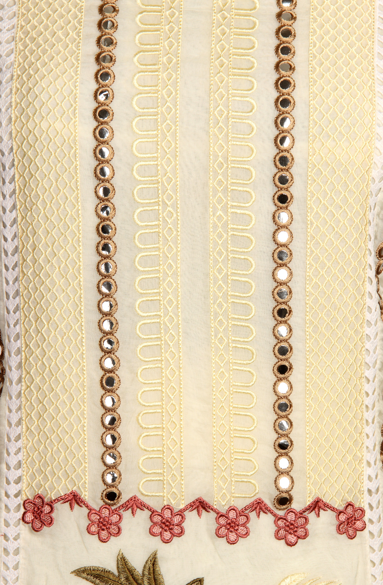 Cream Organza Designer Partywear Embroidered Salwar Kameez - 797-WER8B