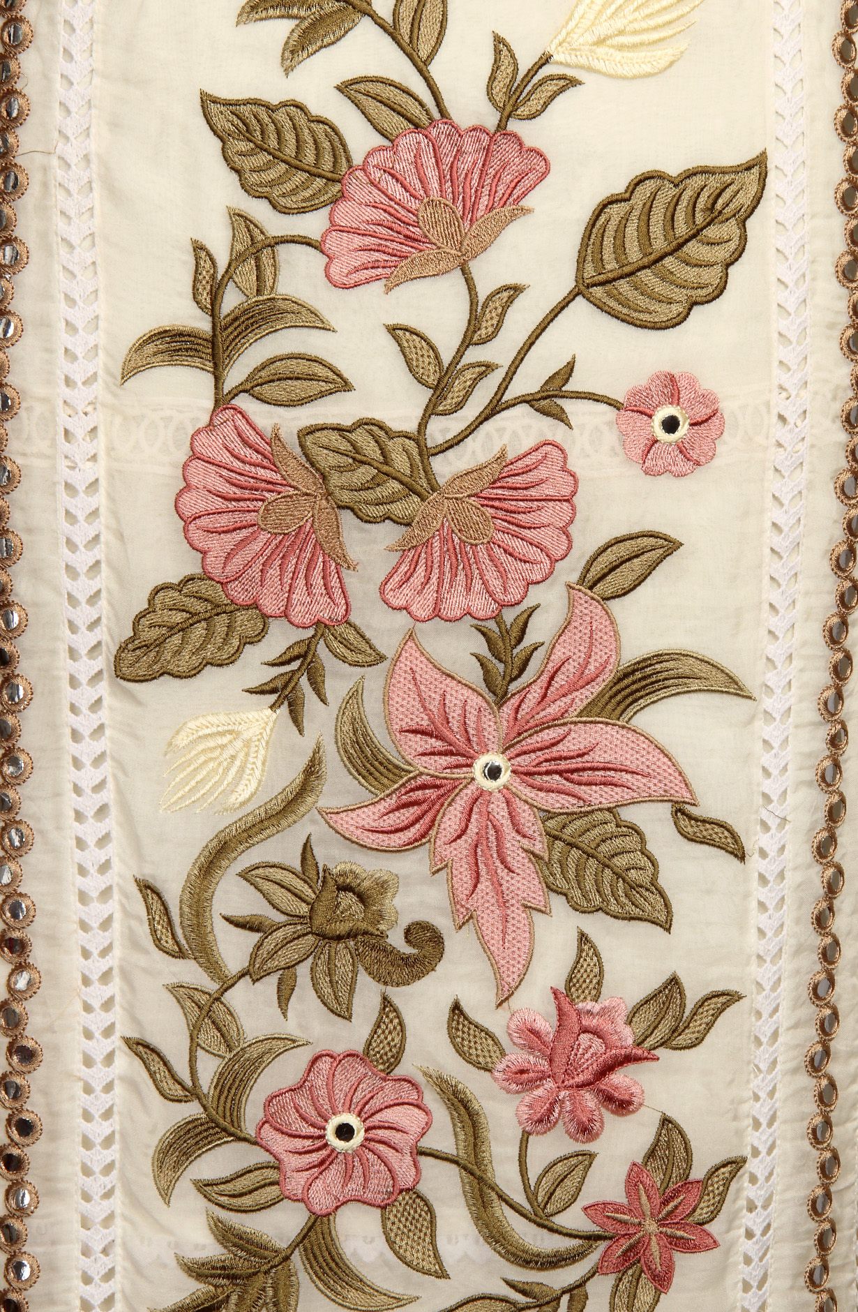 Cream Organza Designer Partywear Embroidered Salwar Kameez - 797-WER8B