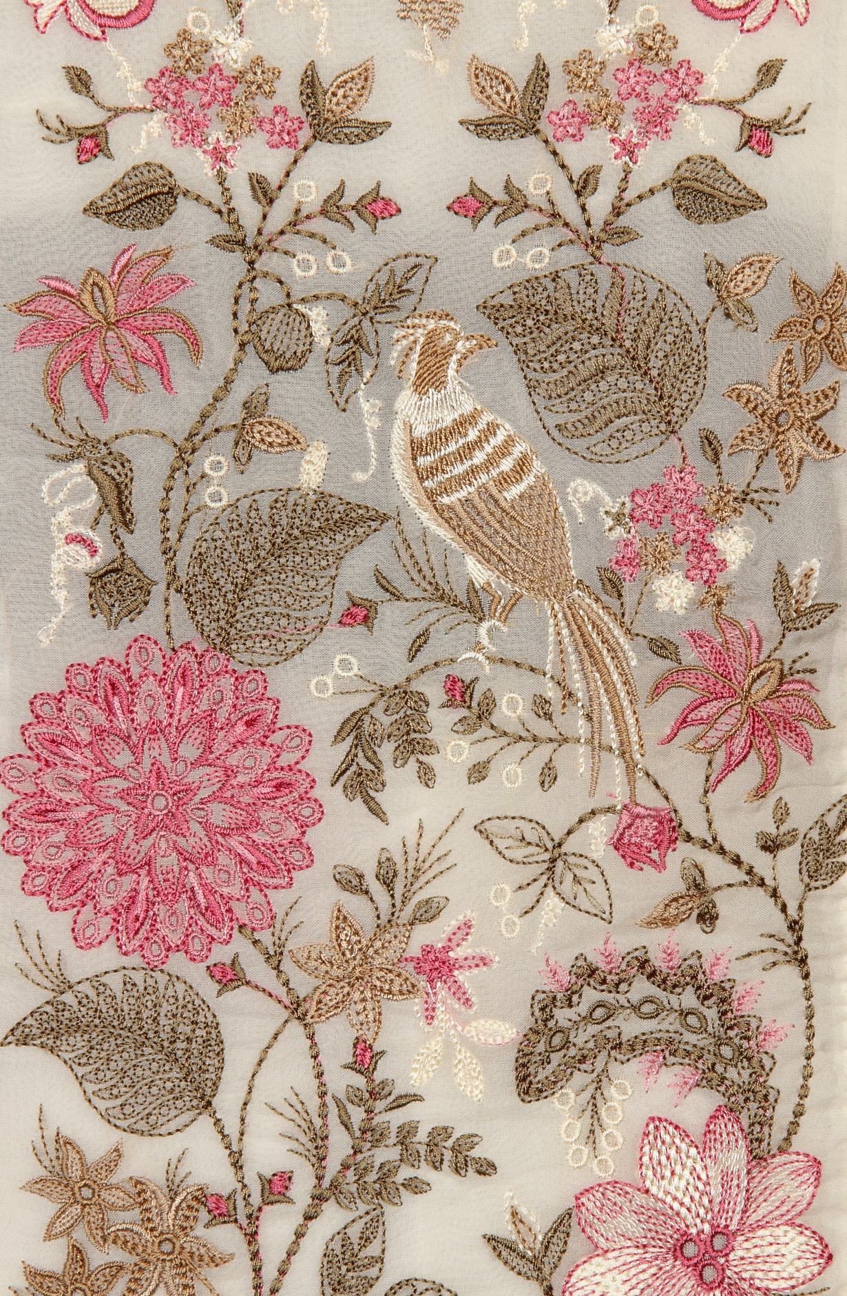 Cream Organza Designer Partywear Embroidered Salwar Kameez - 797-WER9