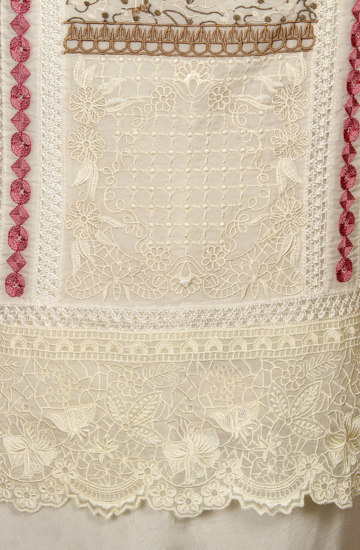 Cream Organza Designer Partywear Embroidered Salwar Kameez - 797-WER9