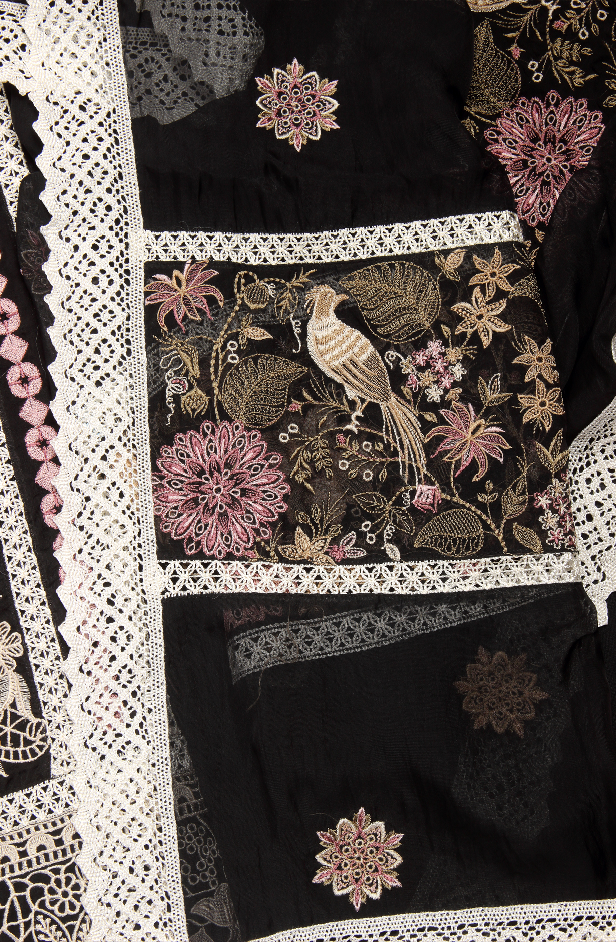 Black Organza Designer Partywear Embroidered Salwar Kameez - 797-WER9A