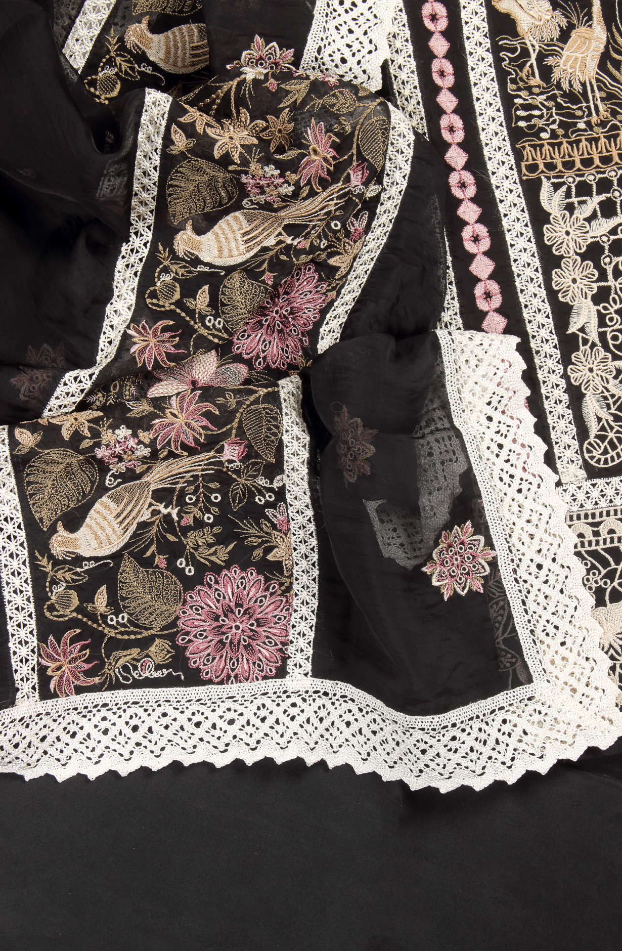 Black Organza Designer Partywear Embroidered Salwar Kameez - 797-WER9A