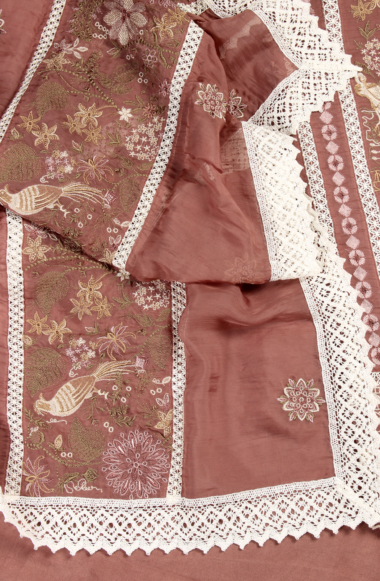 Mauve Organza Designer Partywear Embroidered Salwar Kameez - 797-WER9C