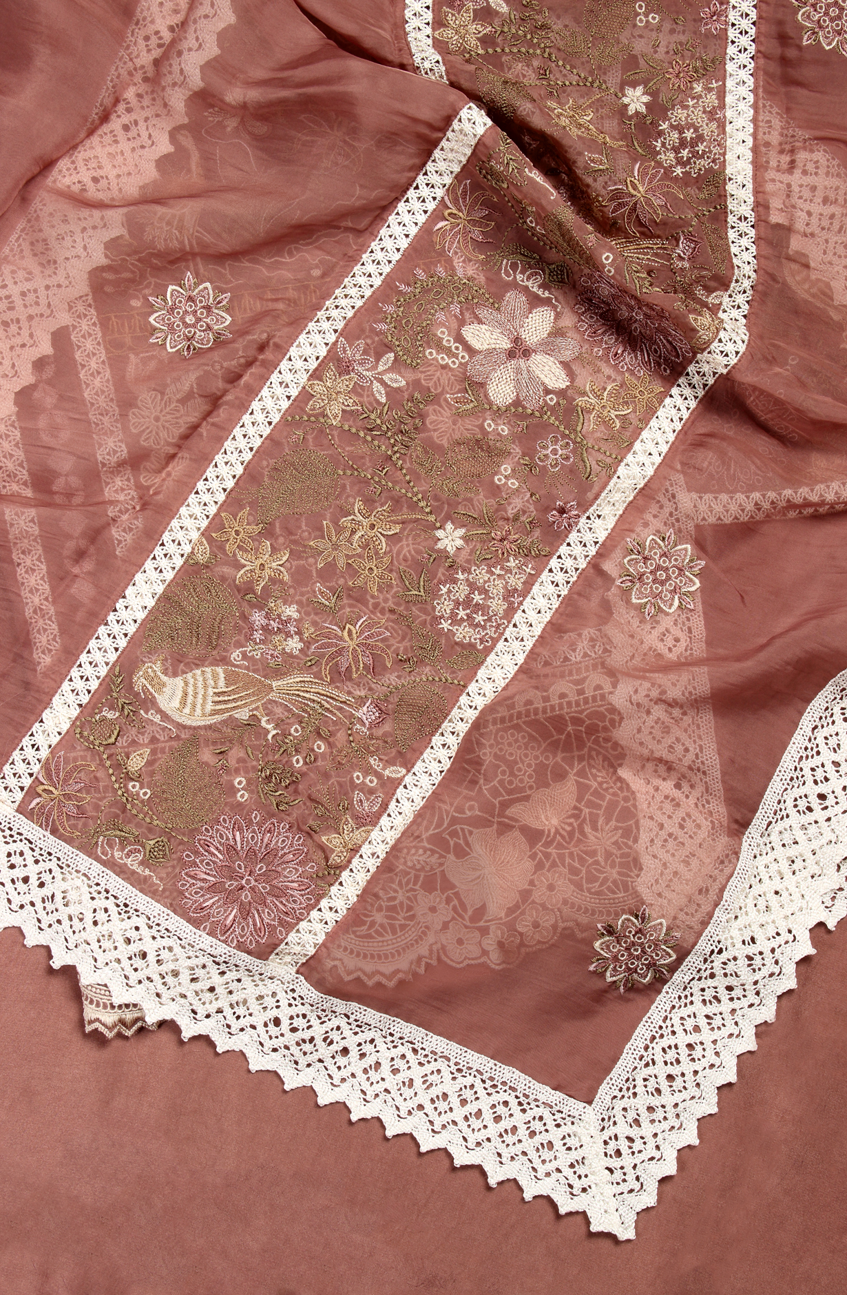 Mauve Organza Designer Partywear Embroidered Salwar Kameez - 797-WER9C