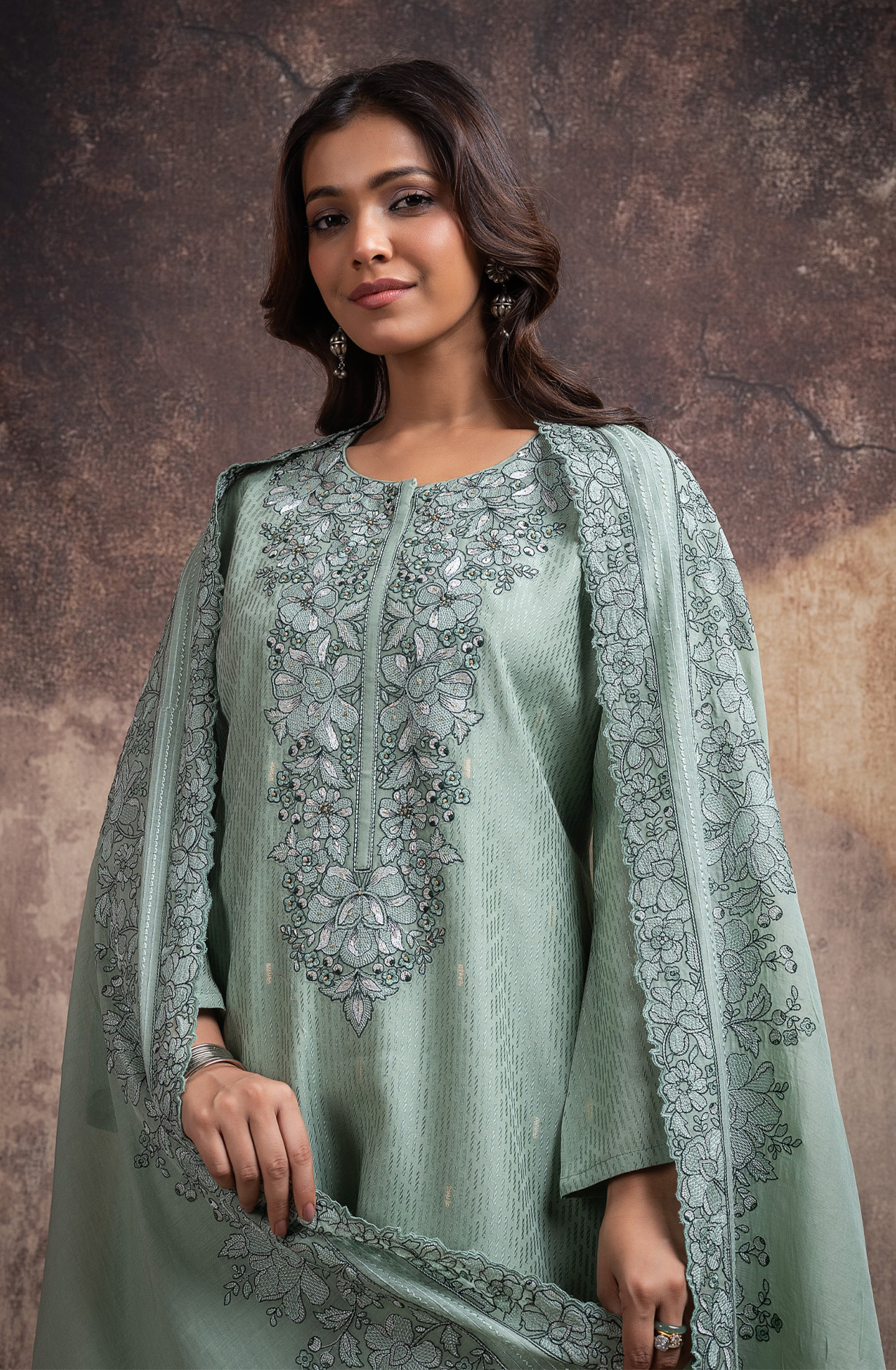 Rama Green Chanderi silk jacquard beautiful Suit Set with Dupatta - R157-SPR2698A