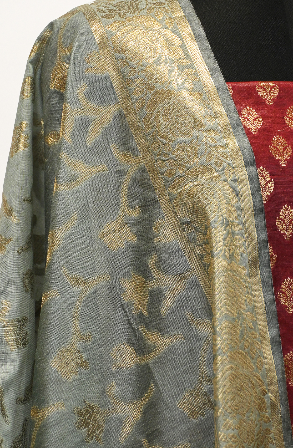 Maroon Banarasi Suit Set with Dupatta - 1021-NMRC-2A