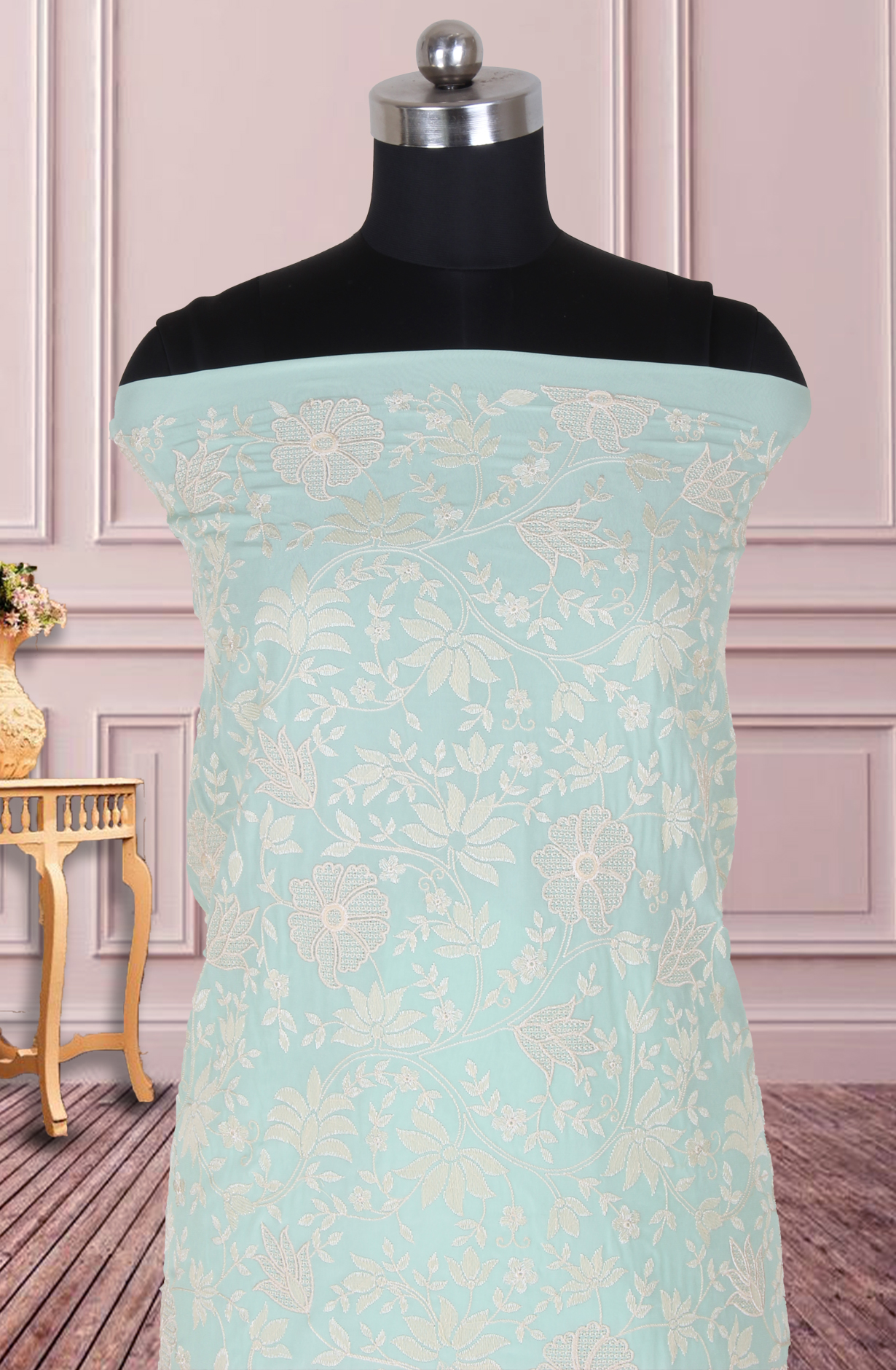 Sea Green Partywear Georgette Embroidered Salwar Kameez - 811-S151-1631BA