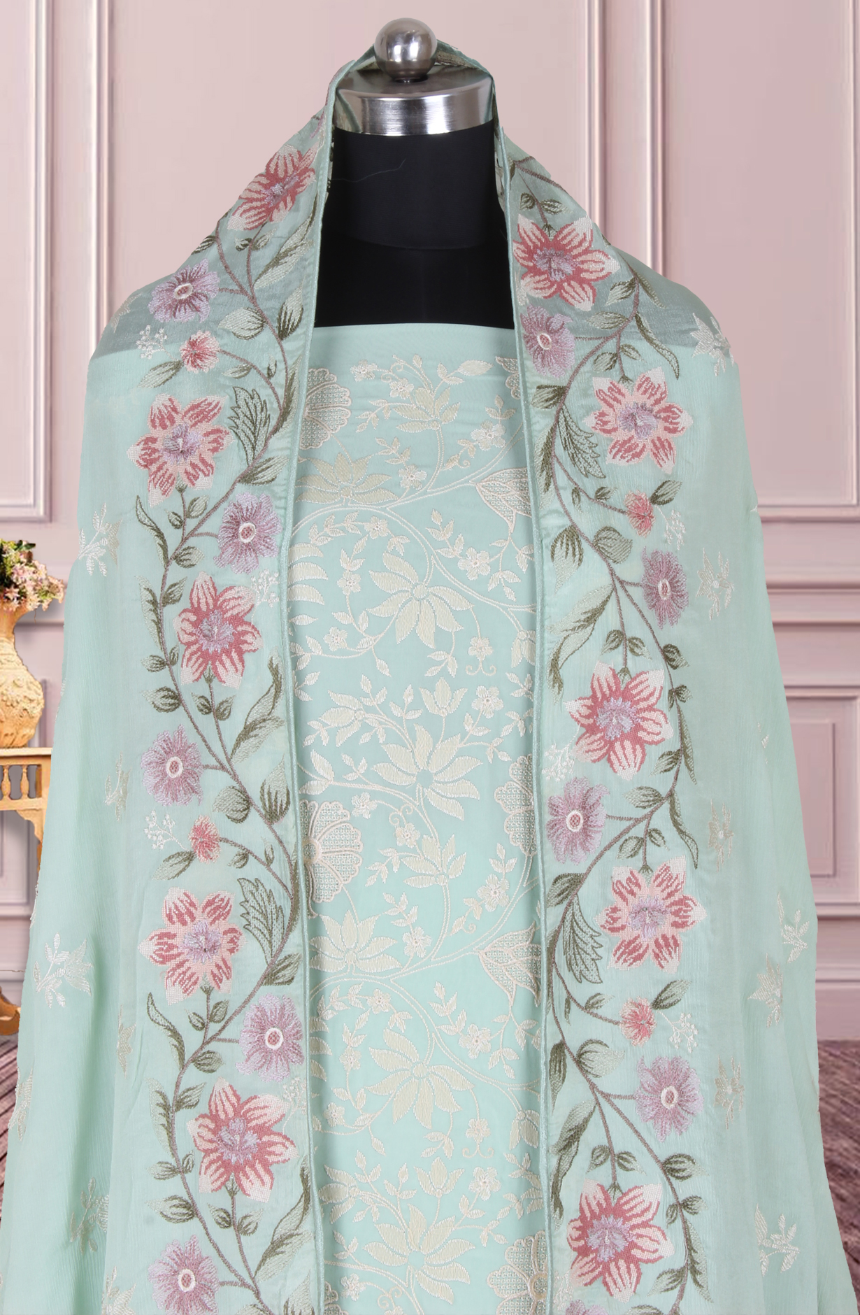 Sea Green Partywear Georgette Embroidered Salwar Kameez - 811-S151-1631BA