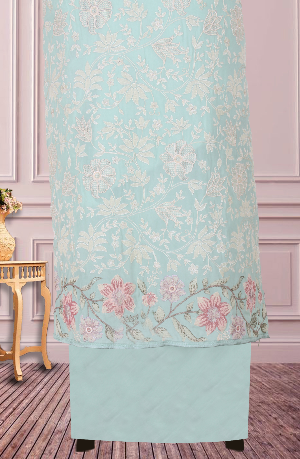 Sea Green Partywear Georgette Embroidered Salwar Kameez - 811-S151-1631BA