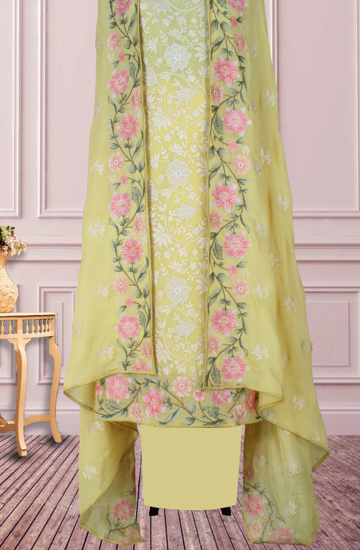 Yellow Partywear Georgette Embroidered Salwar Kameez - 811-S151-1631BB