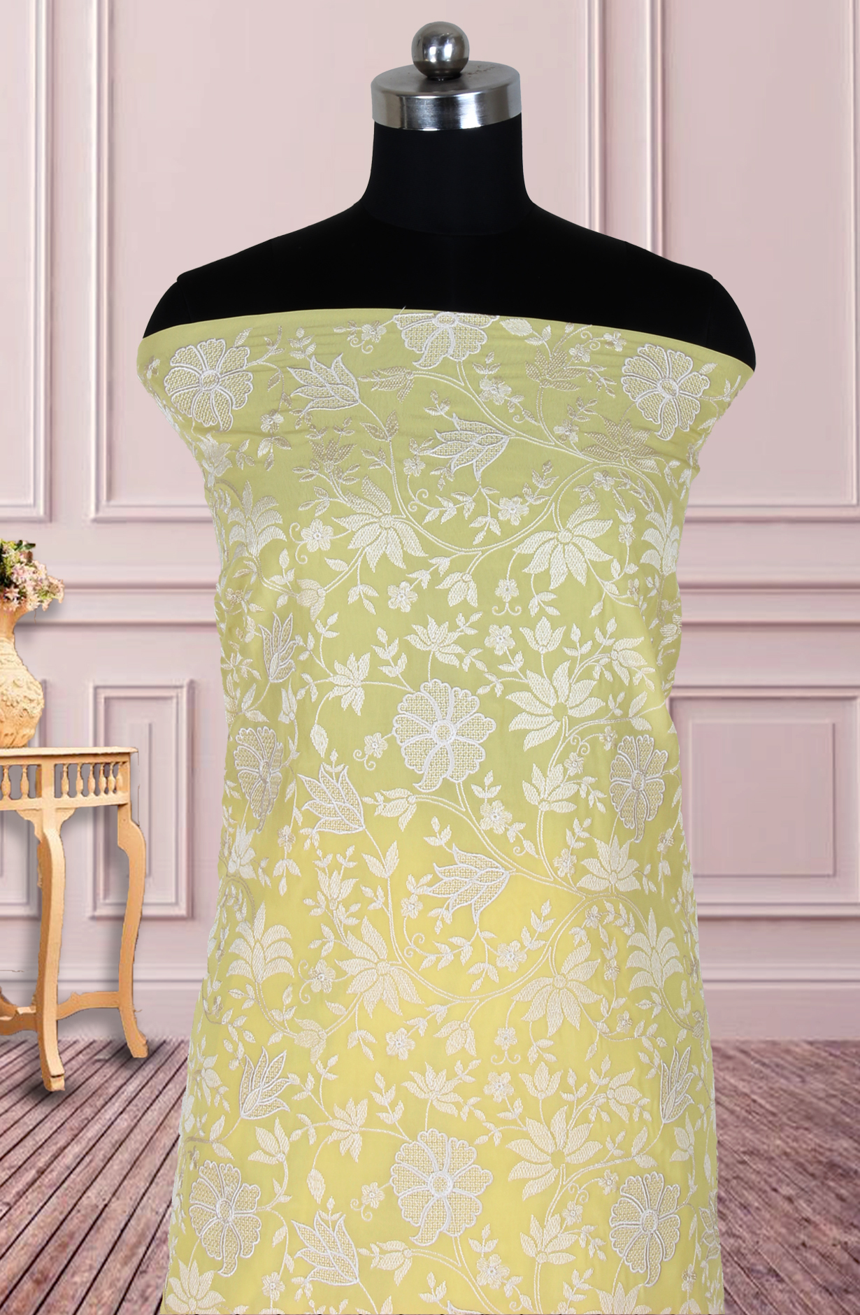 Yellow Partywear Georgette Embroidered Salwar Kameez - 811-S151-1631BB