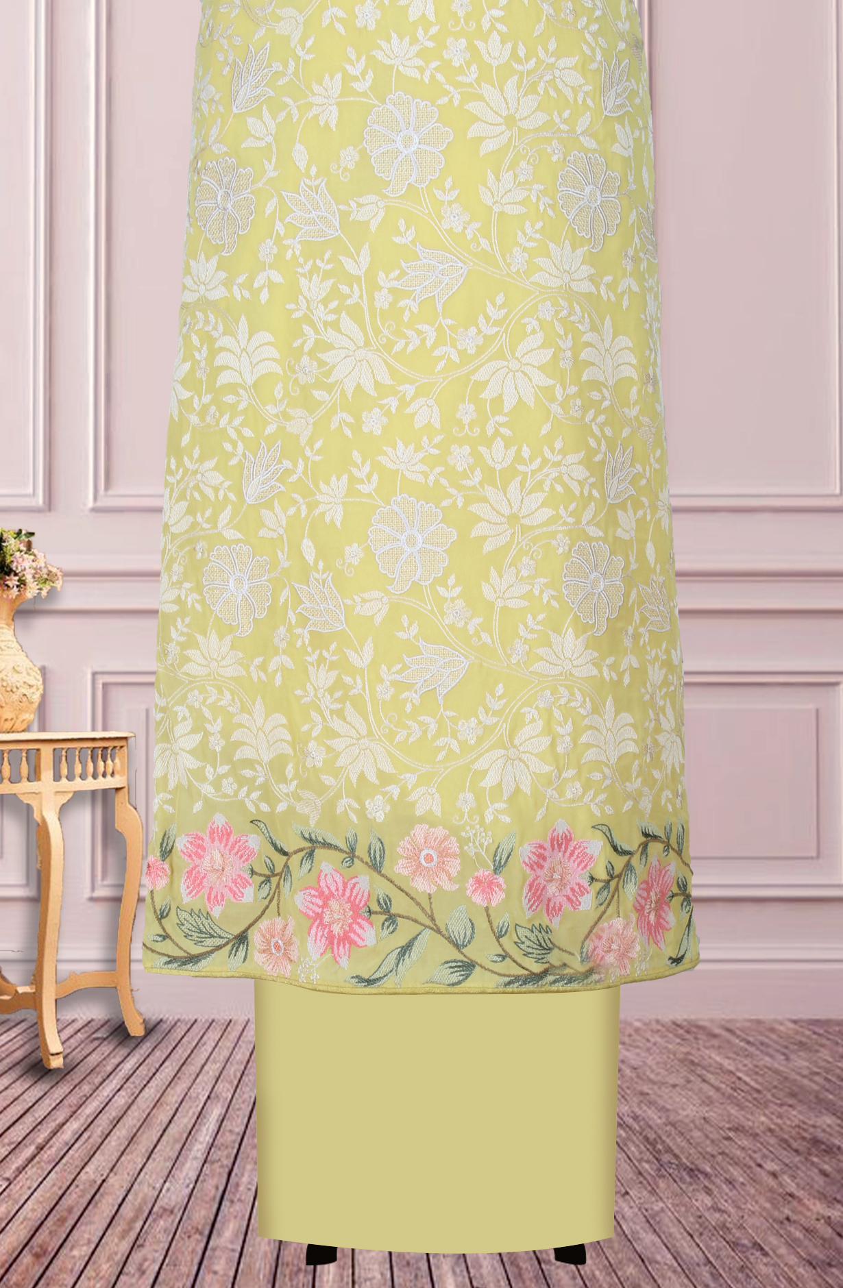 Yellow Partywear Georgette Embroidered Salwar Kameez - 811-S151-1631BB