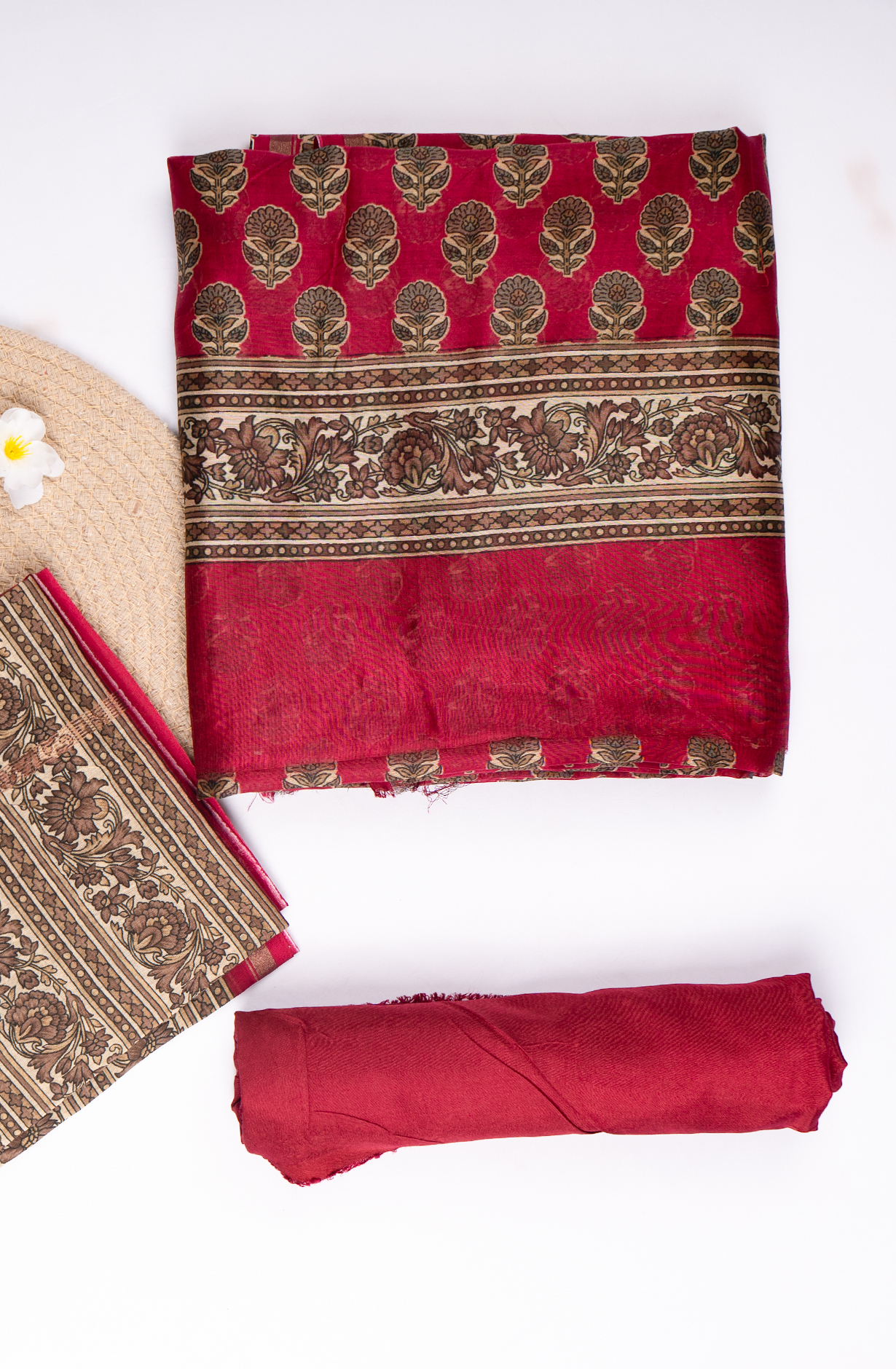 Pink Printed Maheshwari Suit with Dupatta - 811-S151-445-102-2B