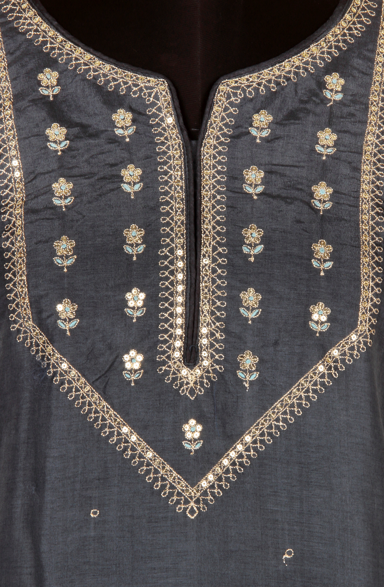 Blue Beautiful Silk Unstitched Salwar Kameez - 822-1226