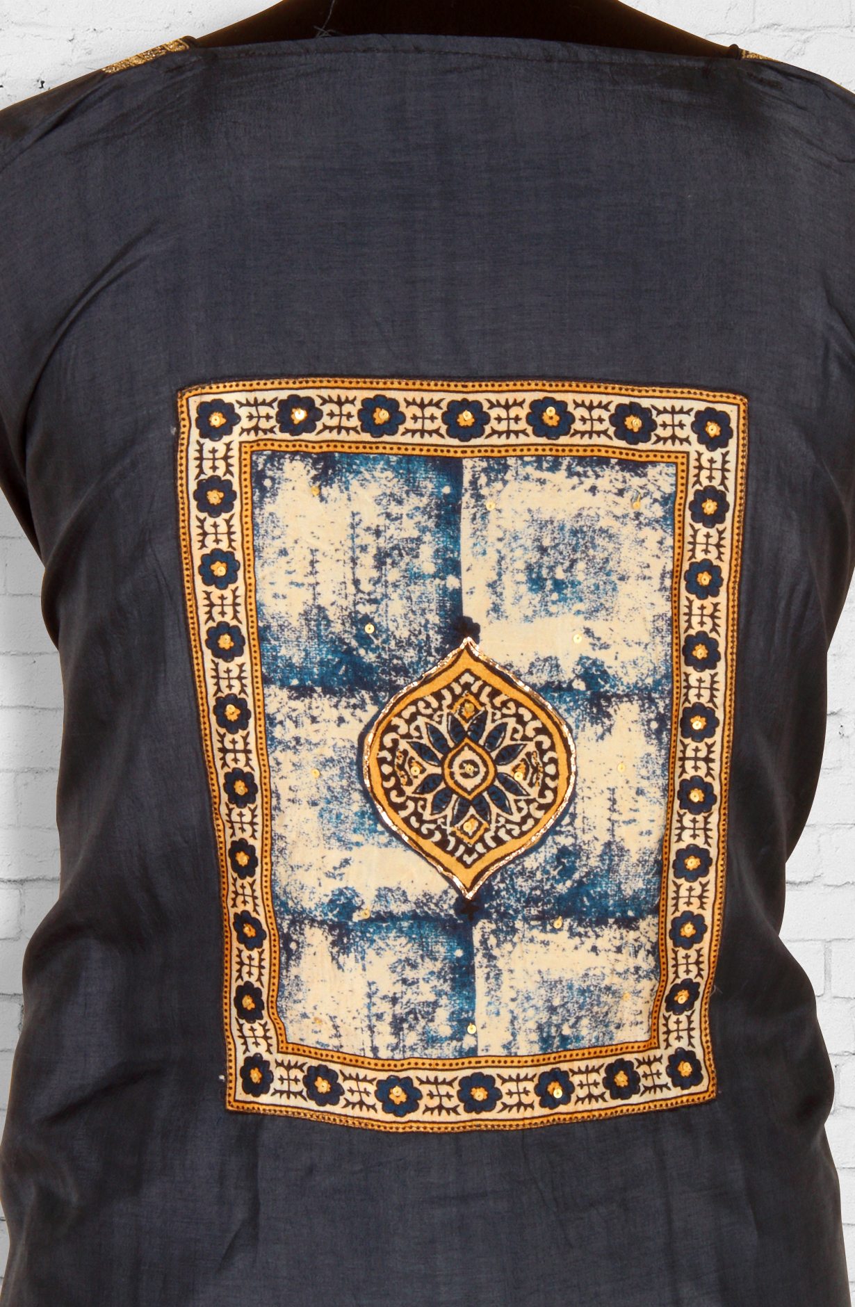 Blue Beautiful Silk Unstitched Salwar Kameez - 822-1226