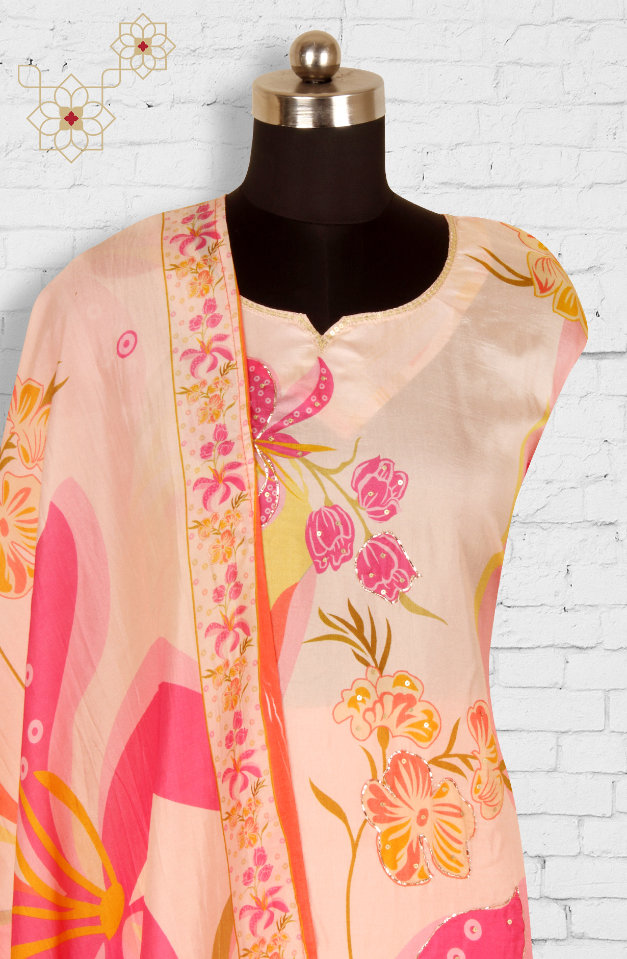 Pink Beautiful Silk Unstitched Partywear Salwar Kameez - 822-1233
