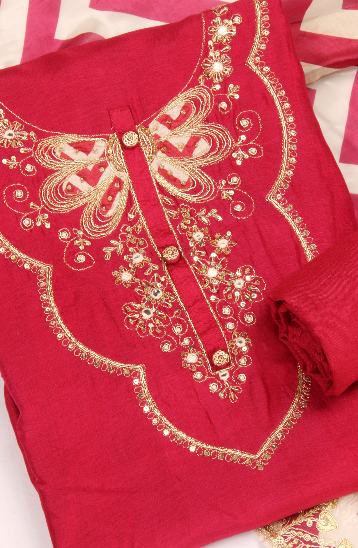 Wine Beautiful Silk Unstitched Salwar Kameez - 822-1317