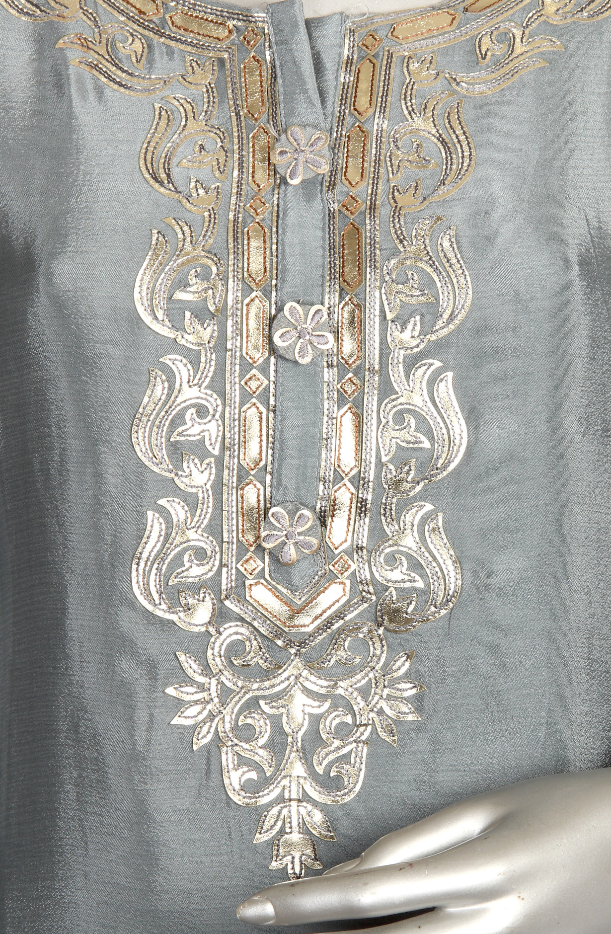 Grey Designer Partywear Chinon Ready-to-Wear Sharara Suit - 822-8331A