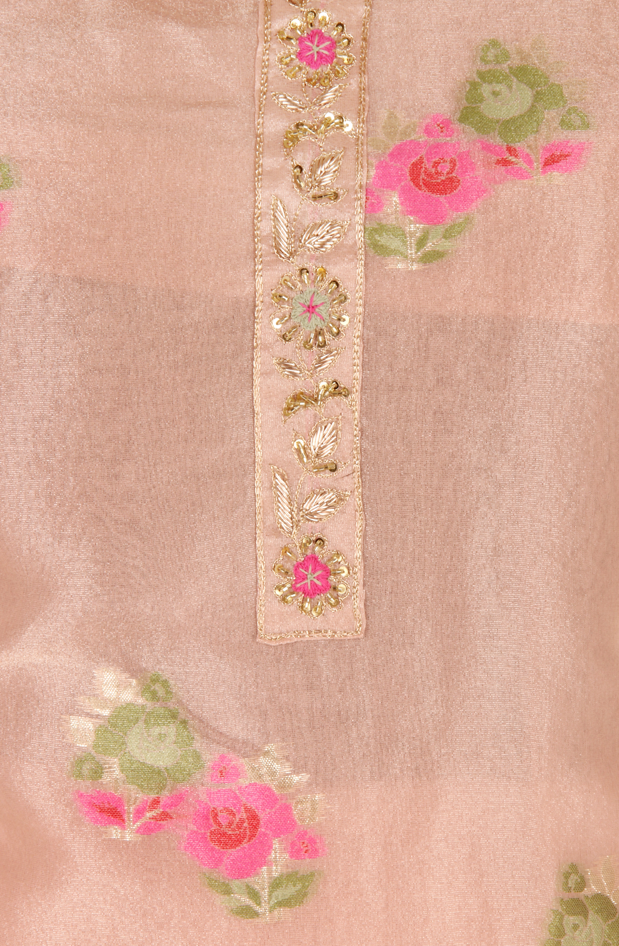 Pink Beautiful Tissue Silk Unstitched Partywear Salwar Kameez - 822-9941