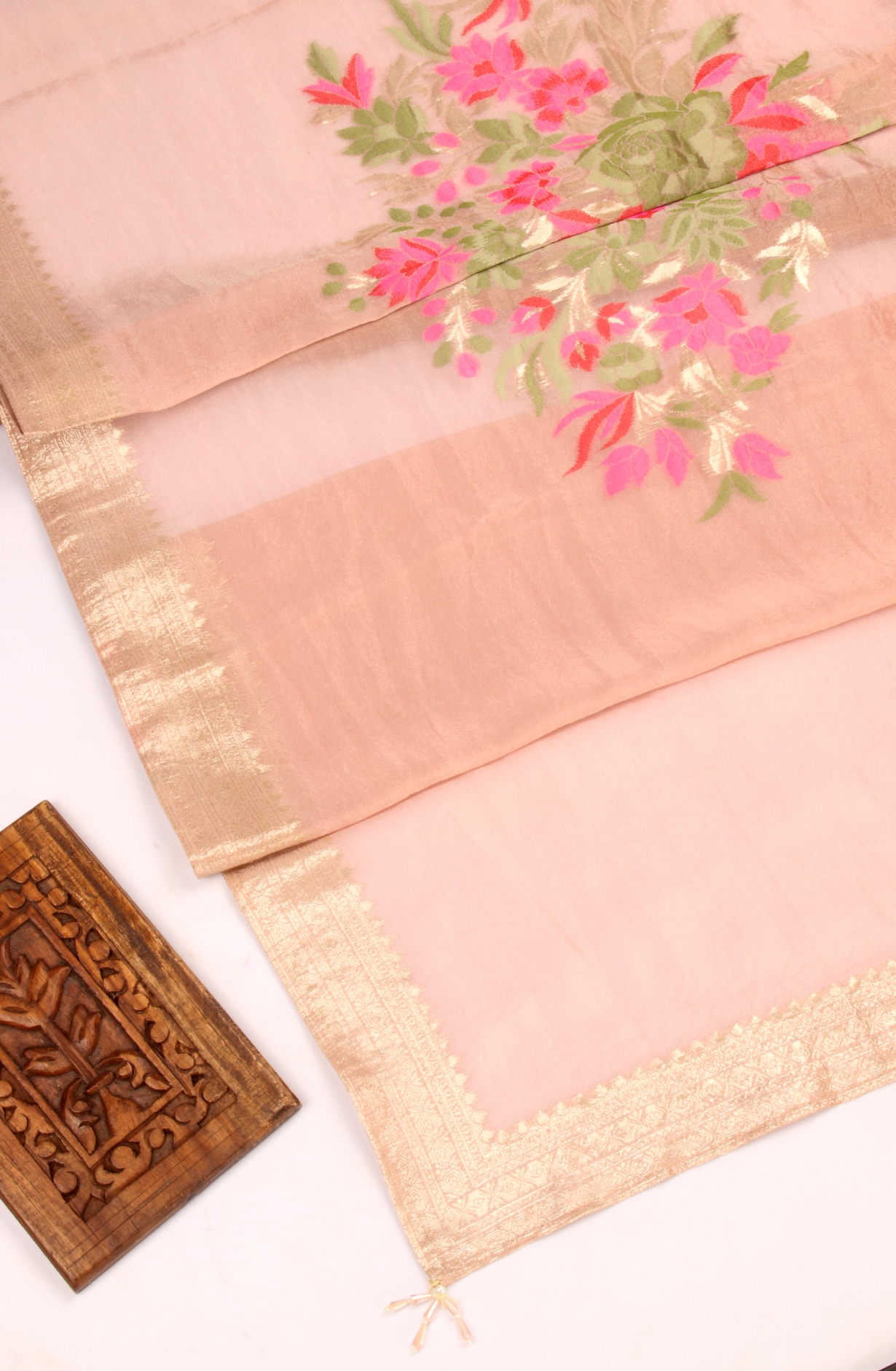 Pink Beautiful Tissue Silk Unstitched Partywear Salwar Kameez - 822-9941