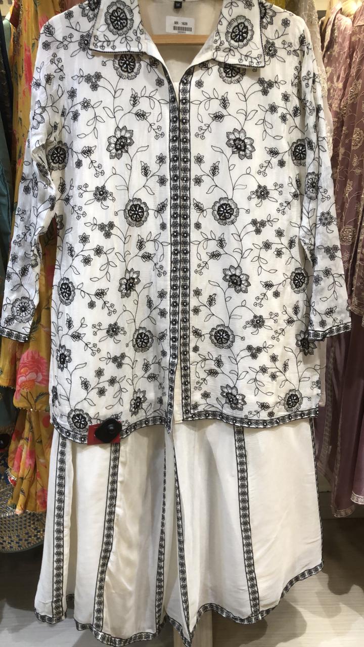 Cream Designer Embroidered Ready-to-Wear Salwar Kameez - 822-MR1639B