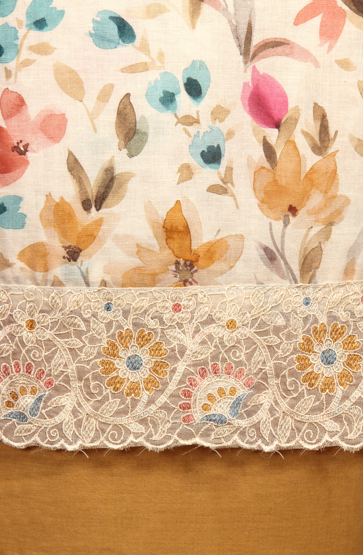 Multi-coloured Modal Digital Printed Suit with Chiffon Dupatta - 838-117