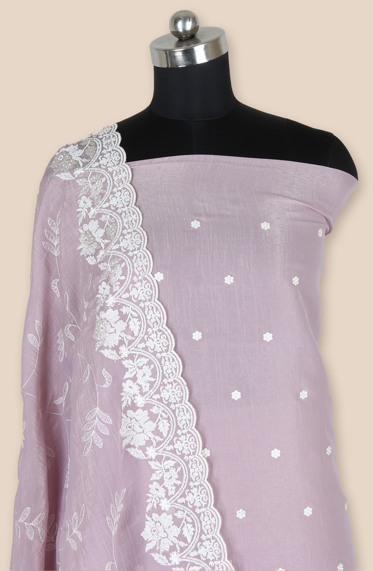 Purple Organza Partywear Embroidered Salwar Kameez with Trendy Dupatta - 838-1696D