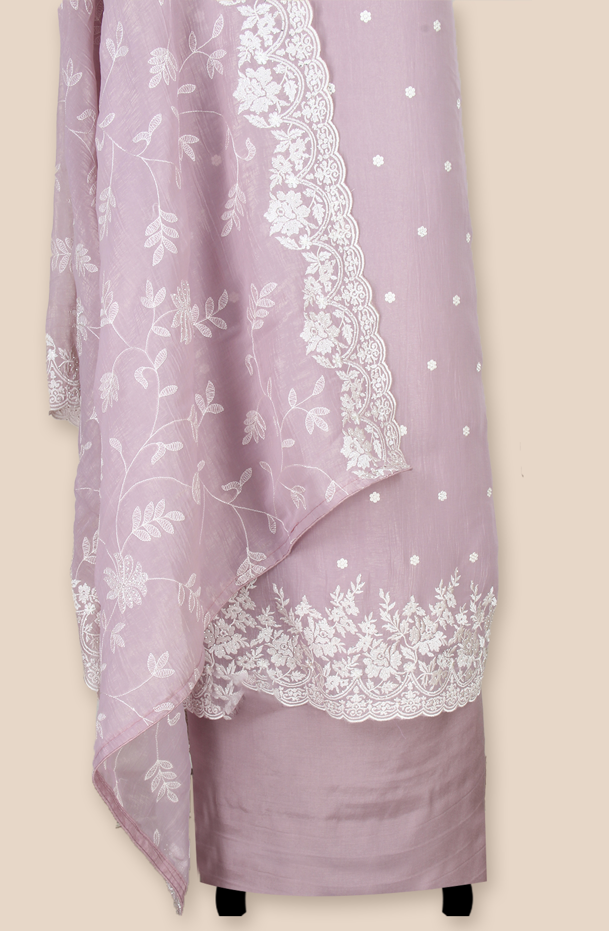 Purple Organza Partywear Embroidered Salwar Kameez with Trendy Dupatta - 838-1696D