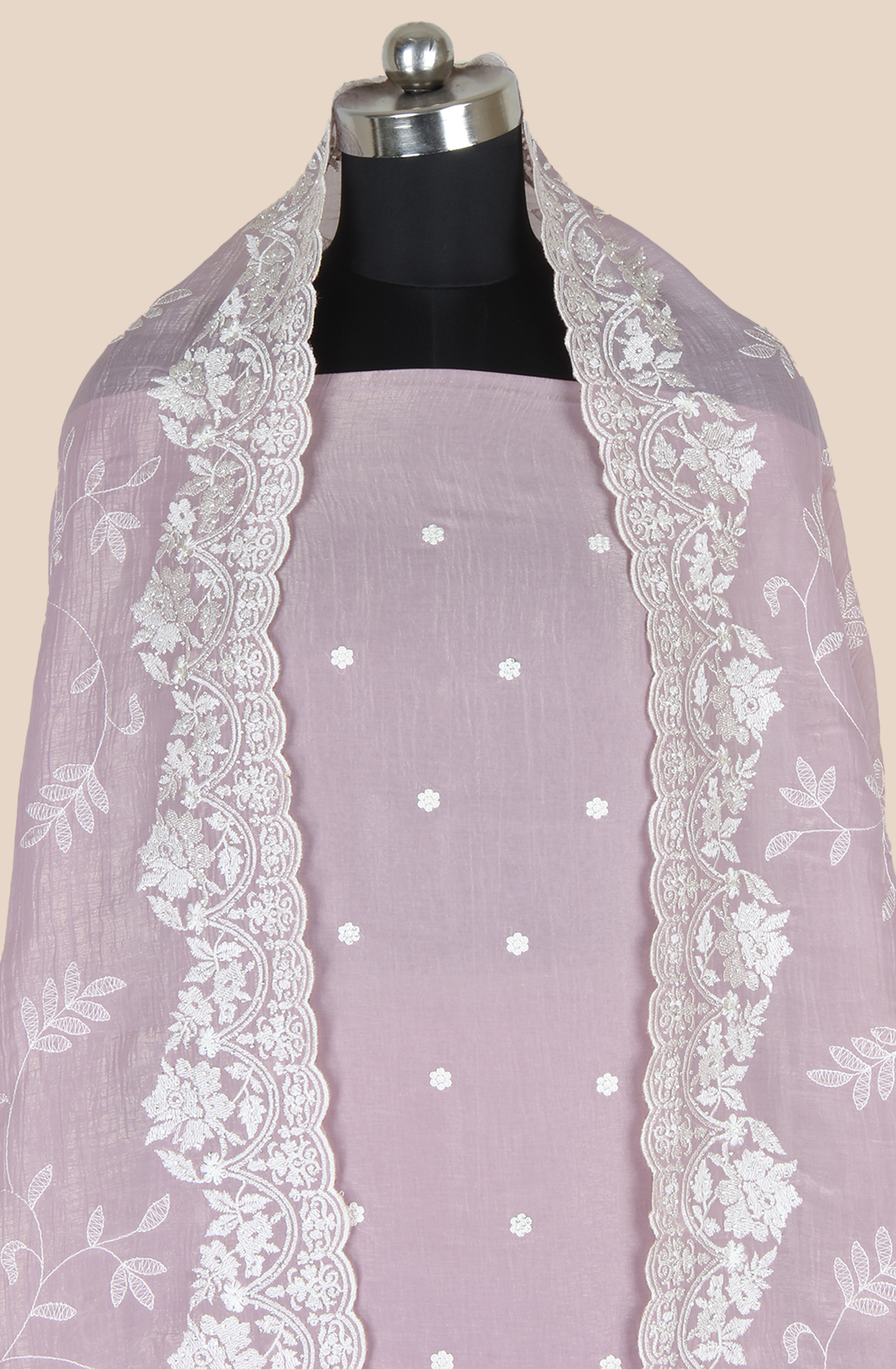 Purple Organza Partywear Embroidered Salwar Kameez with Trendy Dupatta - 838-1696D