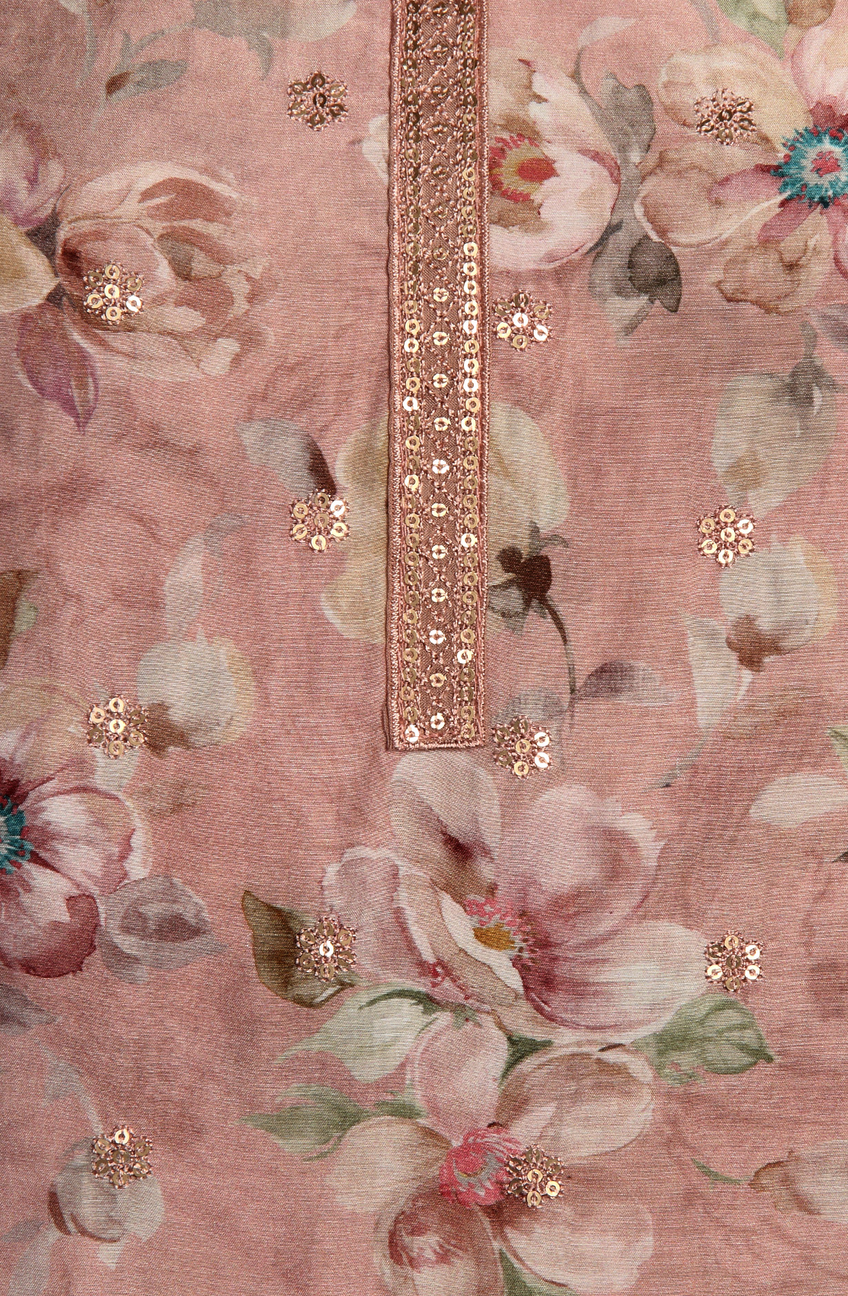 Pink Beautiful Muslin Unstitched Salwar Suit with Chiffon Dupatta - 838-269C