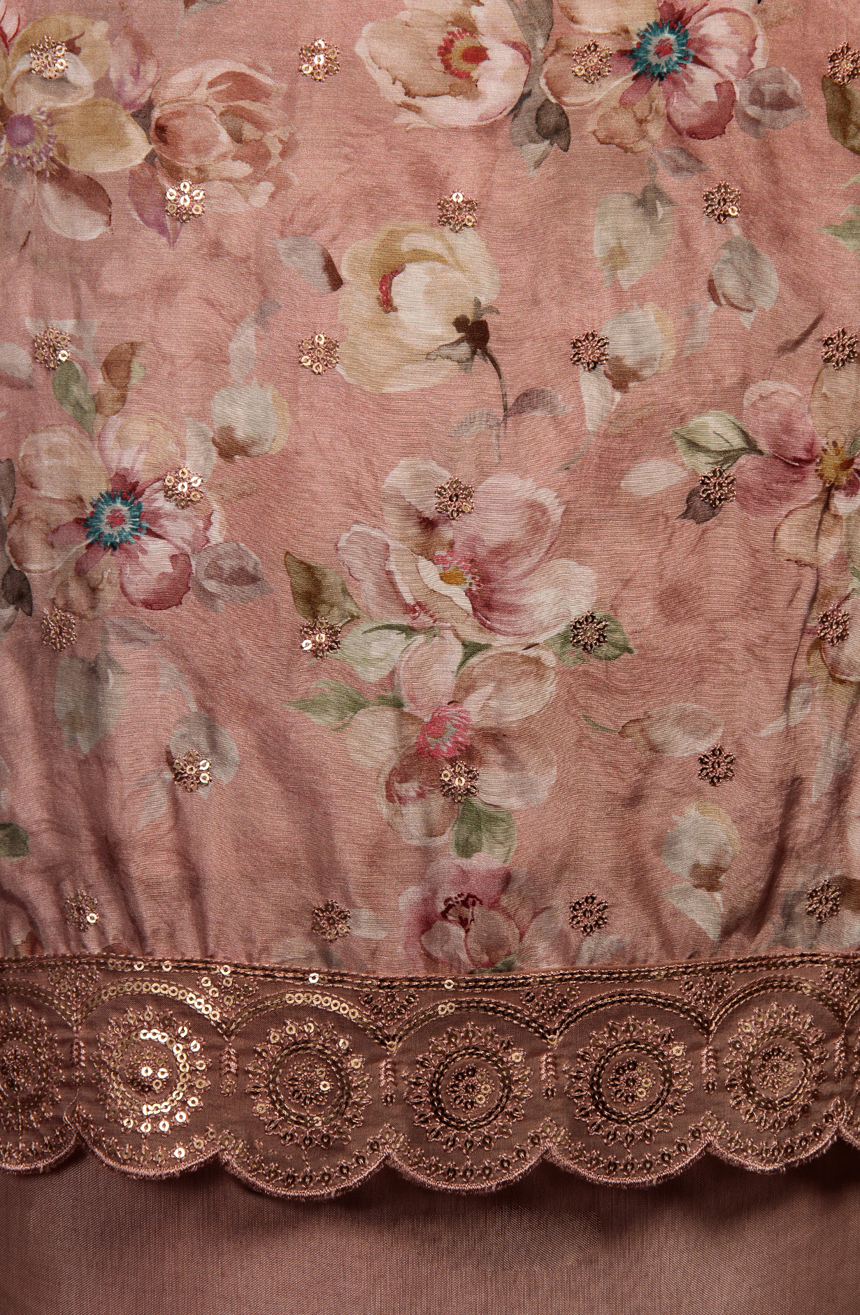 Pink Beautiful Muslin Unstitched Salwar Suit with Chiffon Dupatta - 838-269C