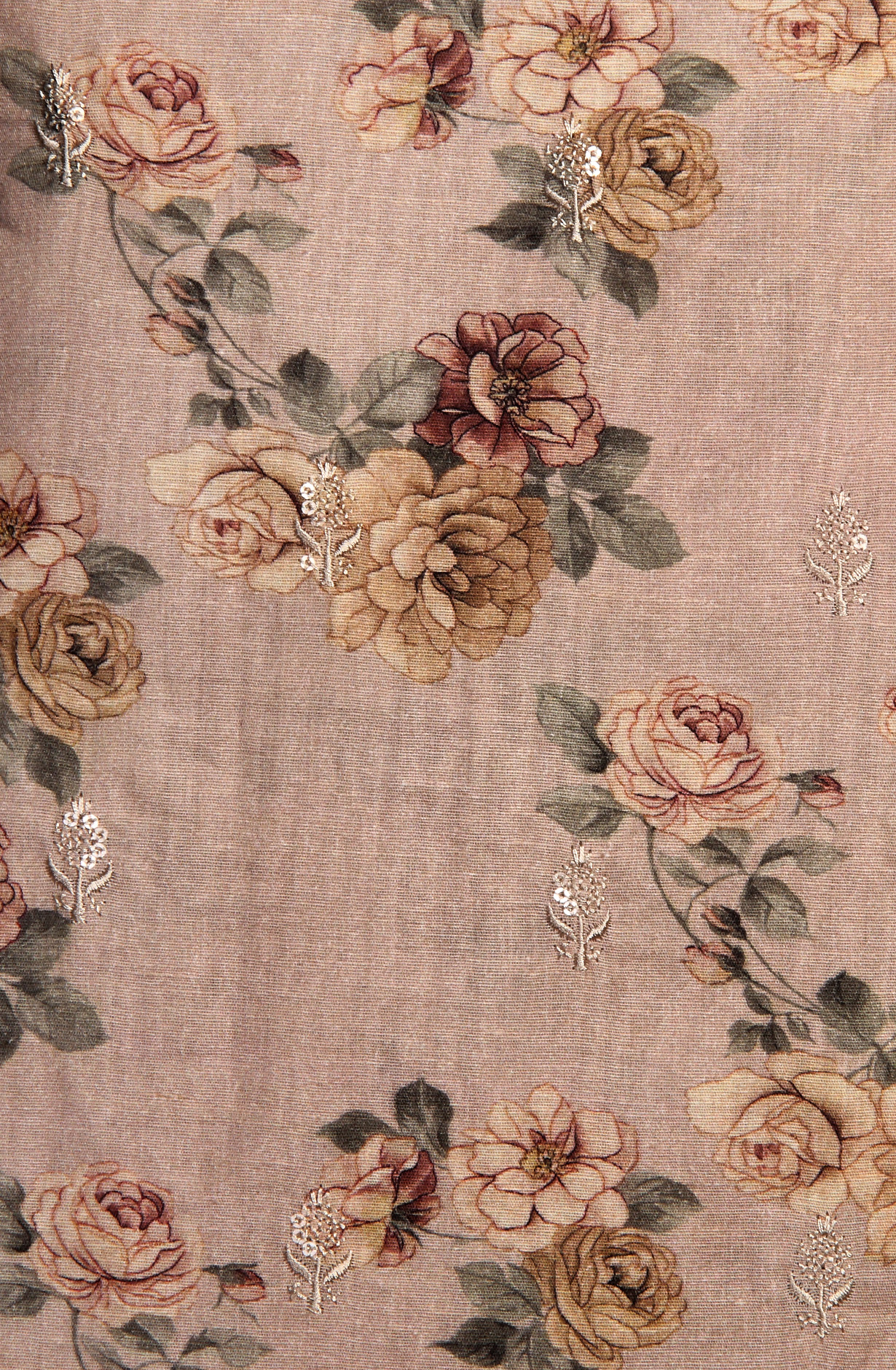 Beige Beautiful Cotton Unstitched Salwar Suit with Chiffon Dupatta - 838-276B