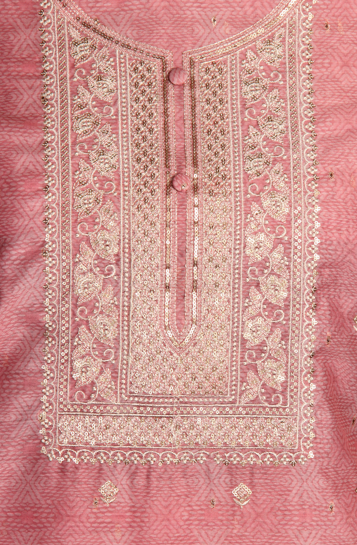 Pink Chanderi Festive Unstitched Salwar Kameez - 838-314C