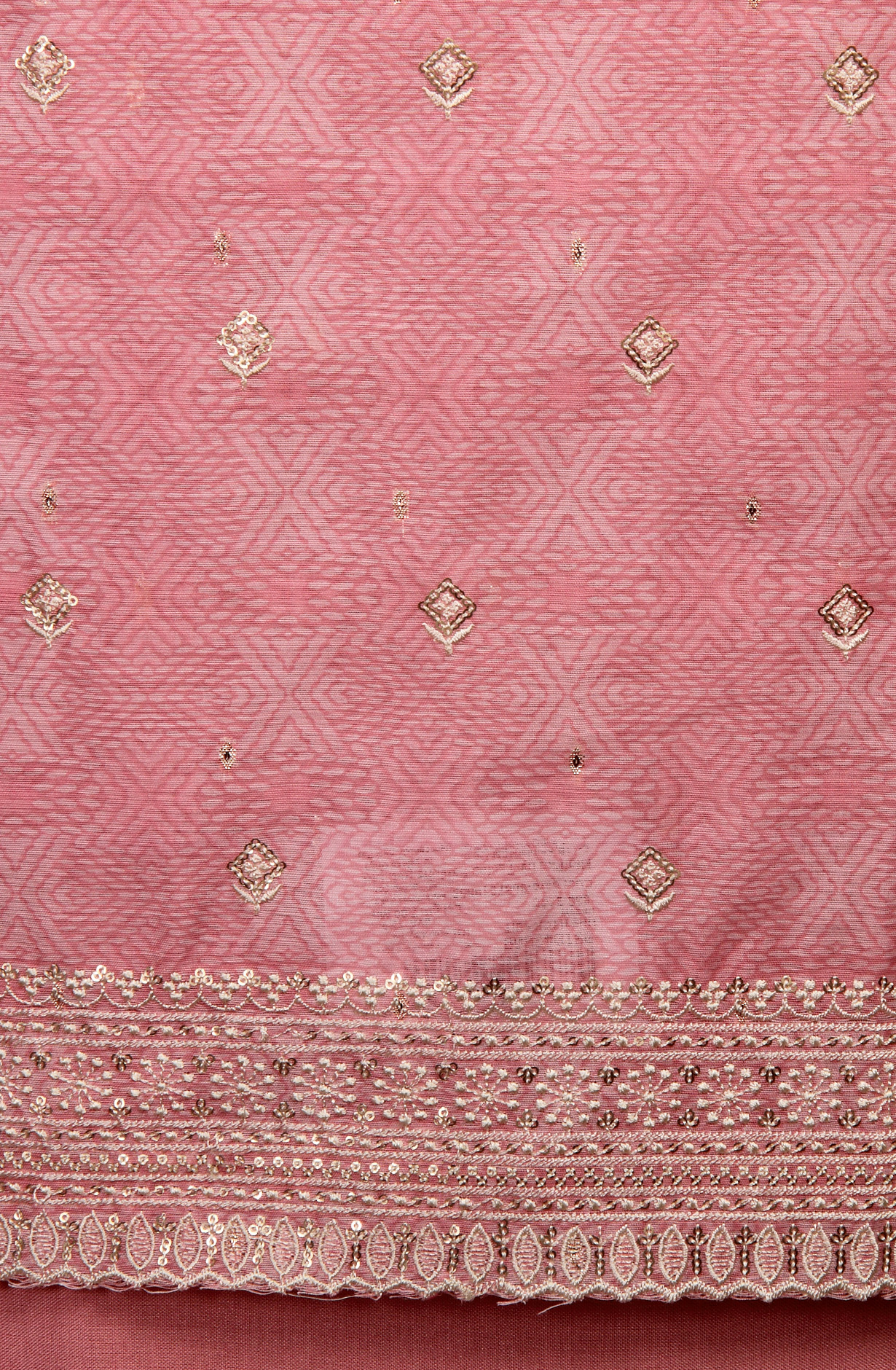 Pink Chanderi Festive Unstitched Salwar Kameez - 838-314C