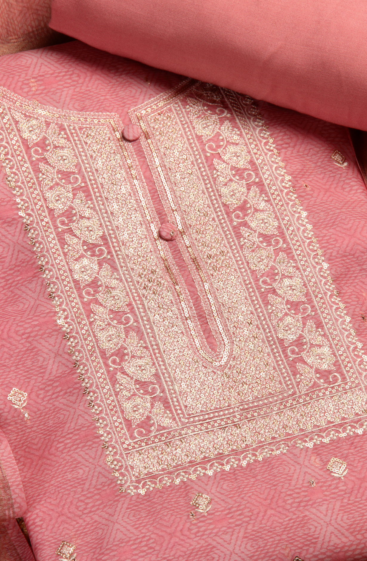 Pink Chanderi Festive Unstitched Salwar Kameez - 838-314C