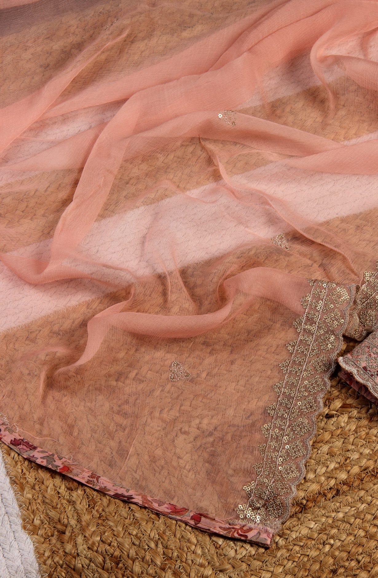 Pink Beautiful Modal Unstitched Salwar Suit with Chiffon Dupatta - 838-336A