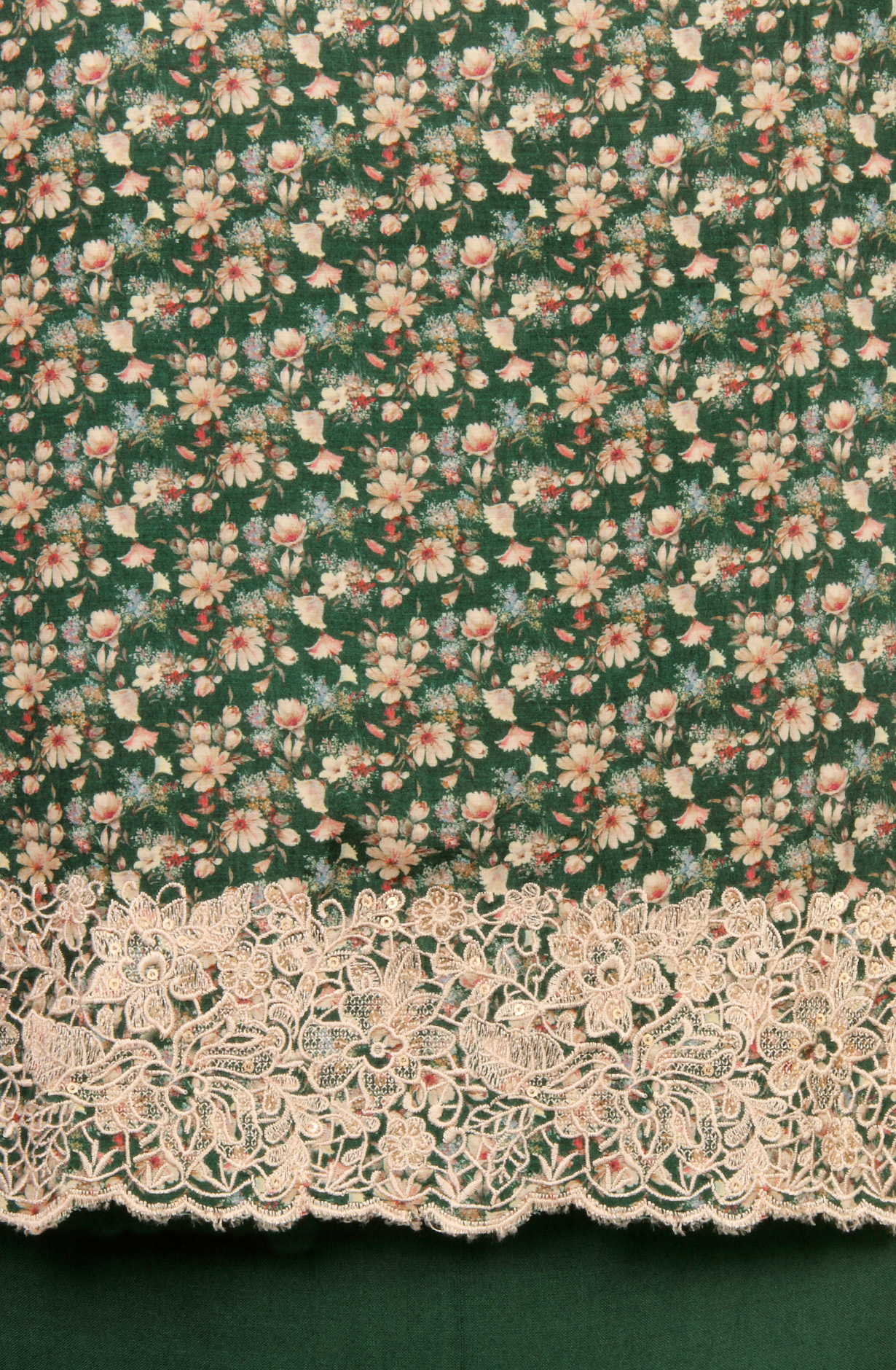 Bottle Green Beautiful Muslin Salwar Suit with Chiffon Dupatta - 838-342A