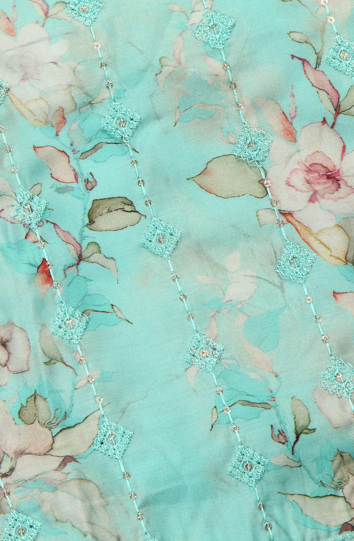 Sea Green Beautiful Modal Suit-set with Chiffon Dupatta - 838-4664