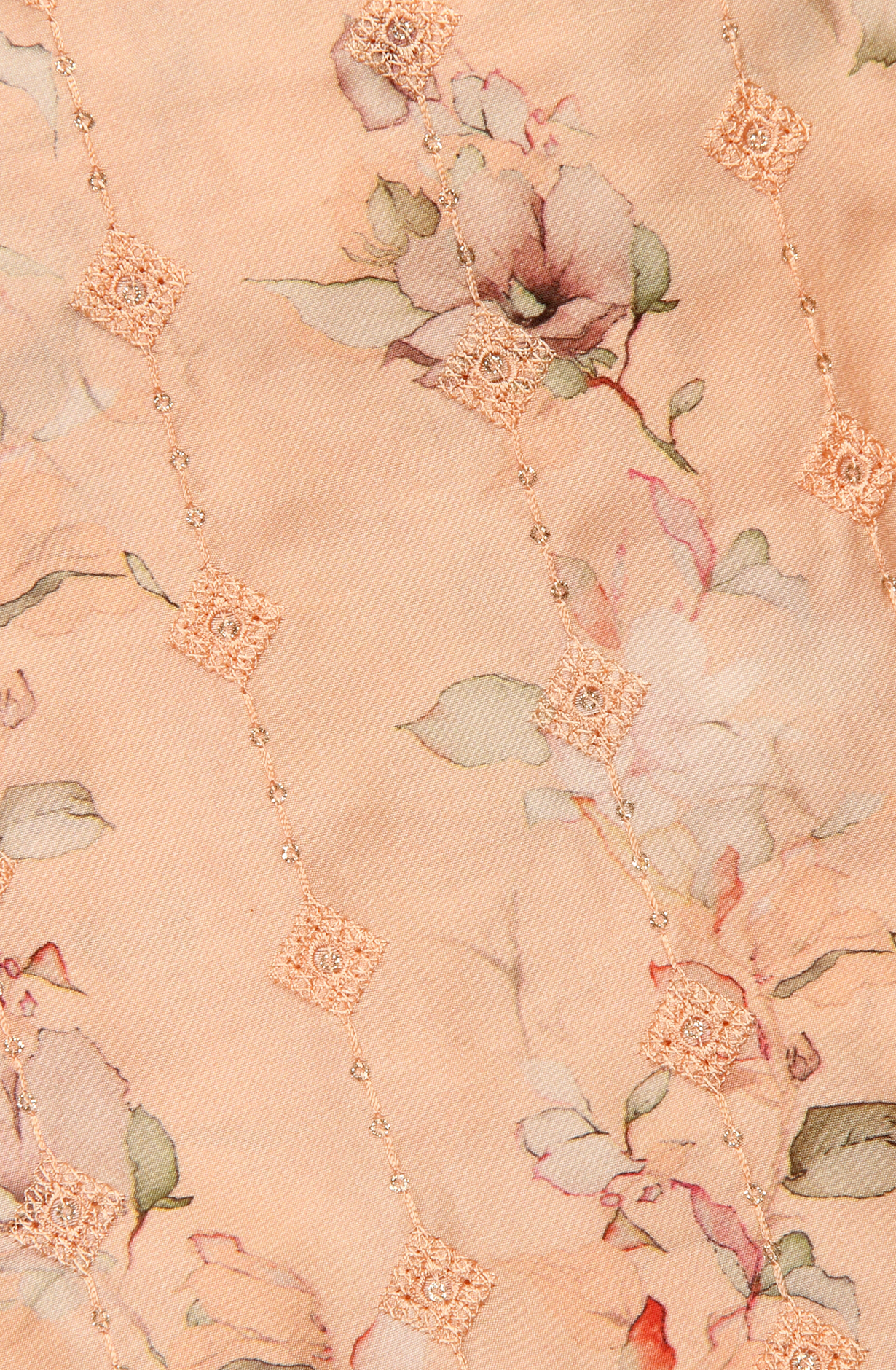 Peach Beautiful Modal Suit-set with Chiffon Dupatta - 838-4664A