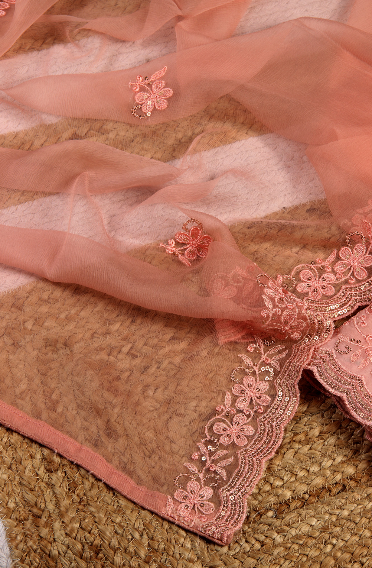 Pink Beautiful Modal Unstitched Salwar Suit with Chiffon Dupatta - 838-4664C