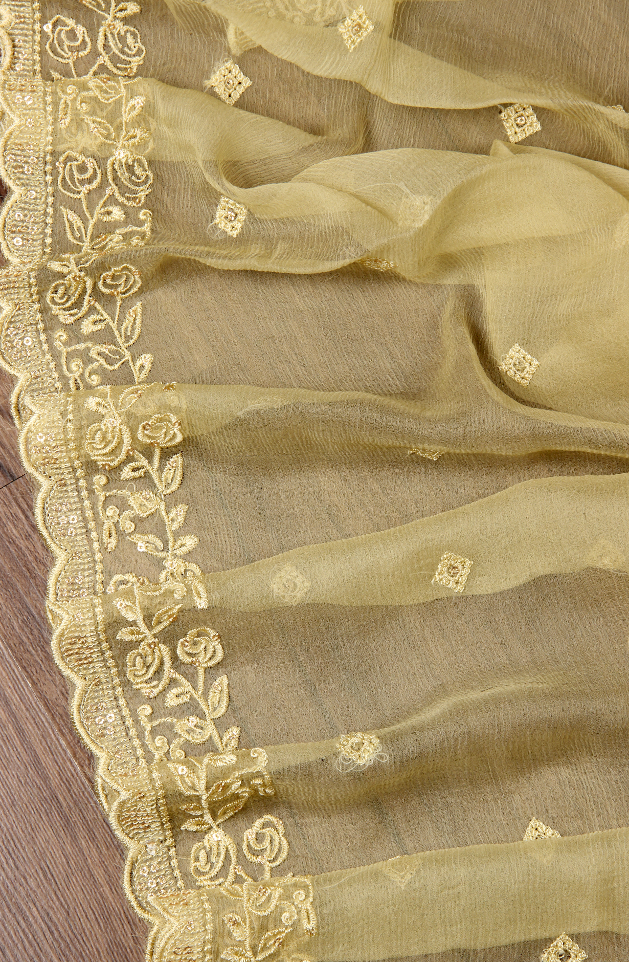 Mehndi Beautiful Modal Suit-set with Chiffon Dupatta - 838-4665