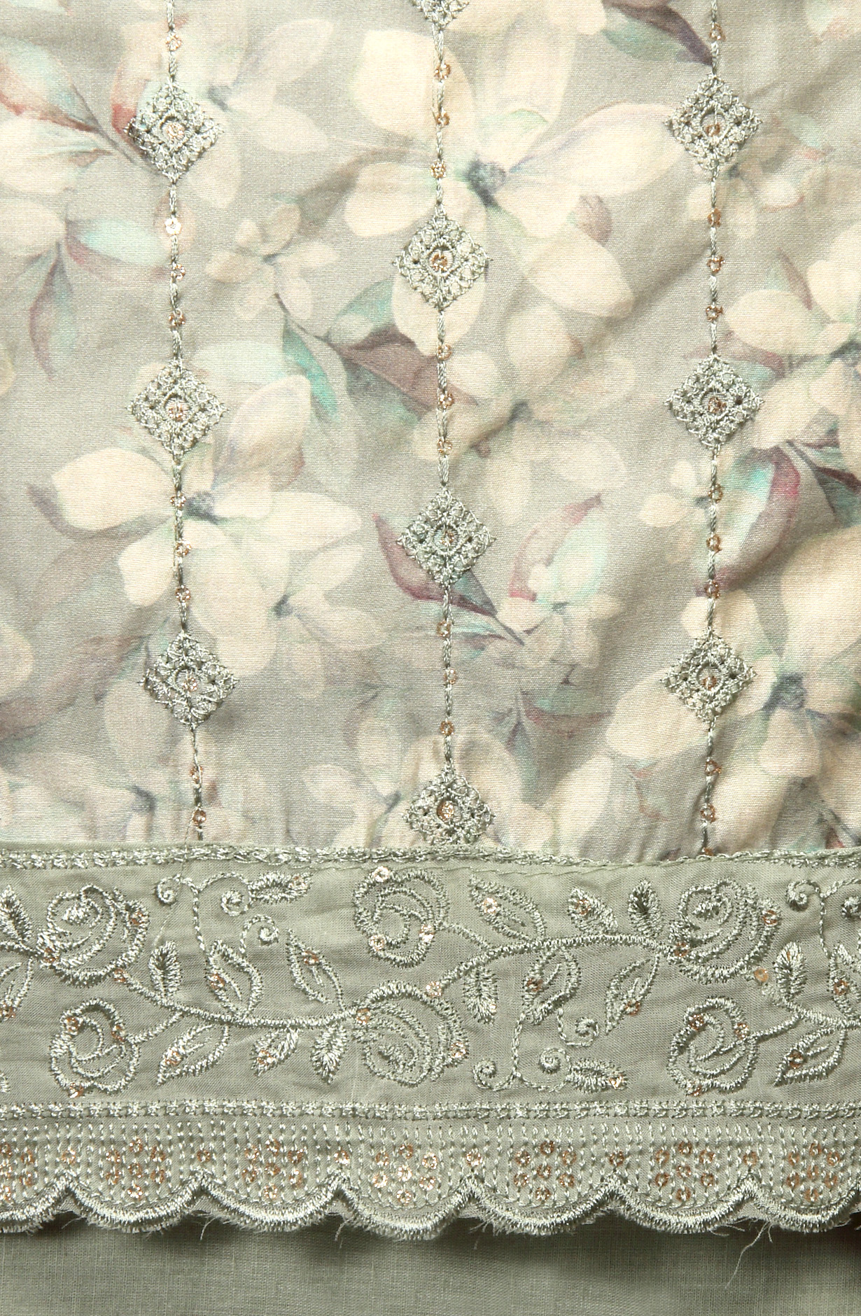 Sea Green Beautiful Modal Suit-set with Chiffon Dupatta - 838-4665A