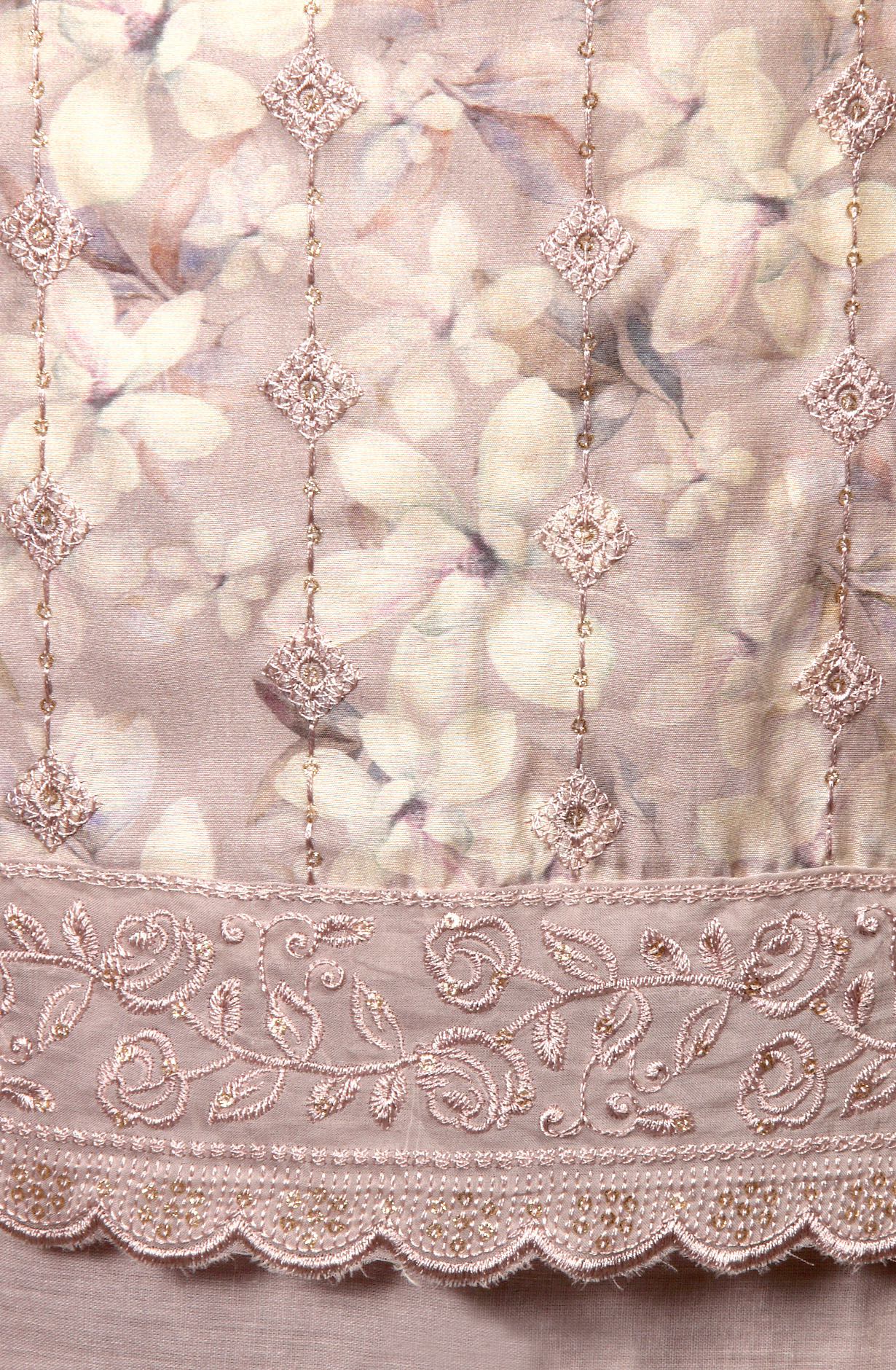 Mauve Beautiful Modal Suit-set with Chiffon Dupatta - 838-4665B